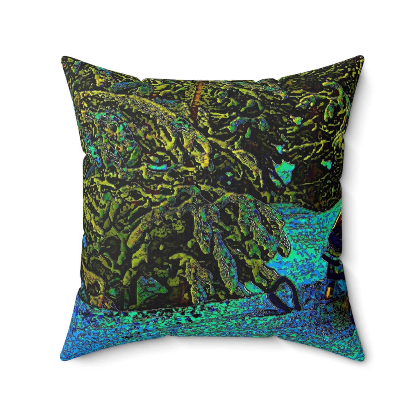 Spun Polyester Square Pillow ... Yep ... "Another Day ... Riding Through The Wilderness ... " ... February 2023 ... Original Works ...