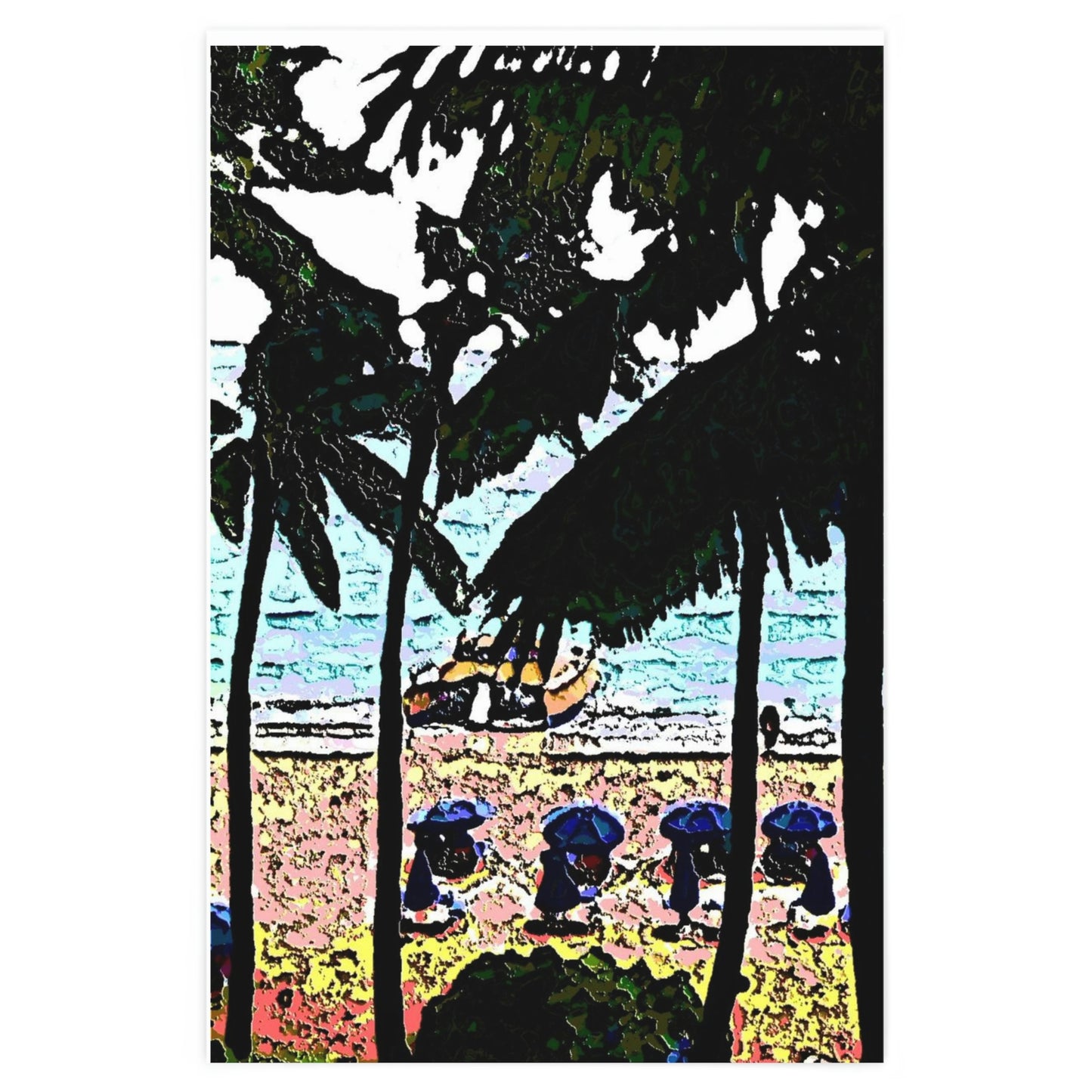 Wrapping Paper ...  "A Beautiful Beach Amongst The Palms" ... The Outrigger Waikiki, Honolulu, Oahu ... Original Works ...