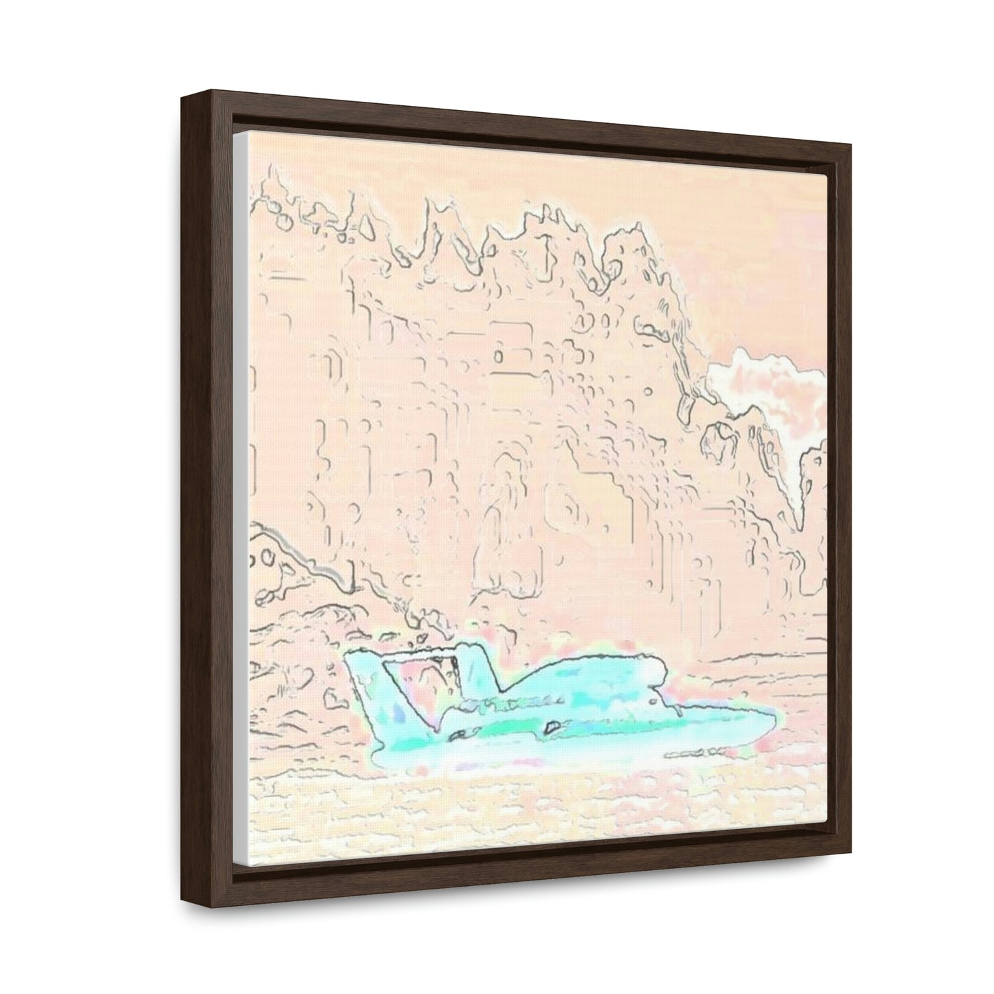 Gallery Canvas Wraps, Square Frame ...  Seattle Columbia Cup On Lake Washington ... "Dave Wilcox Heads For The Win" ... Associate Gift-Photo ... Original Works ...