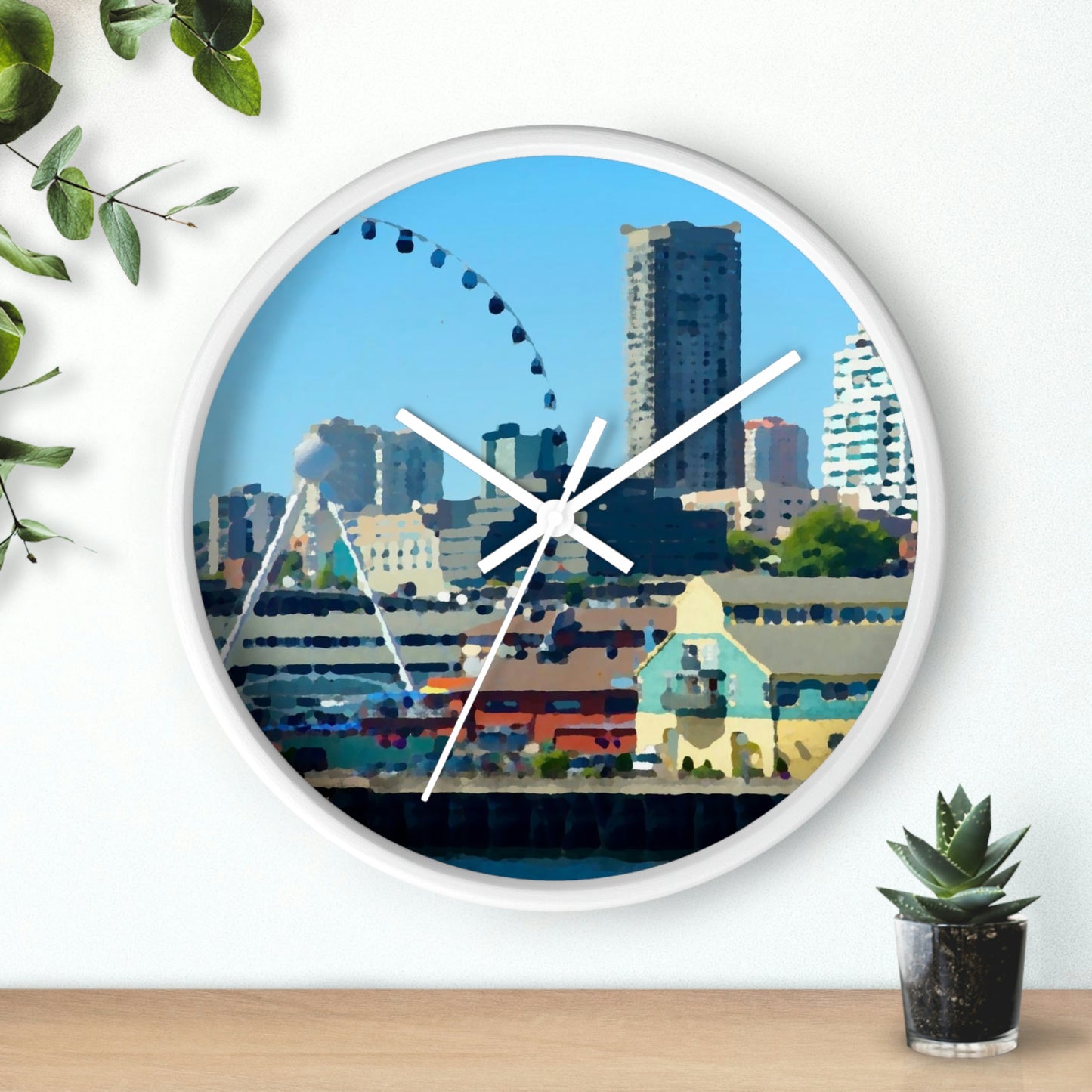 Wall clock ... That Classic Wheel ... 'Seattle's Wheel' ... & Old Classic Waterside Vendors ...  'Family Archives' ... Original Works ...