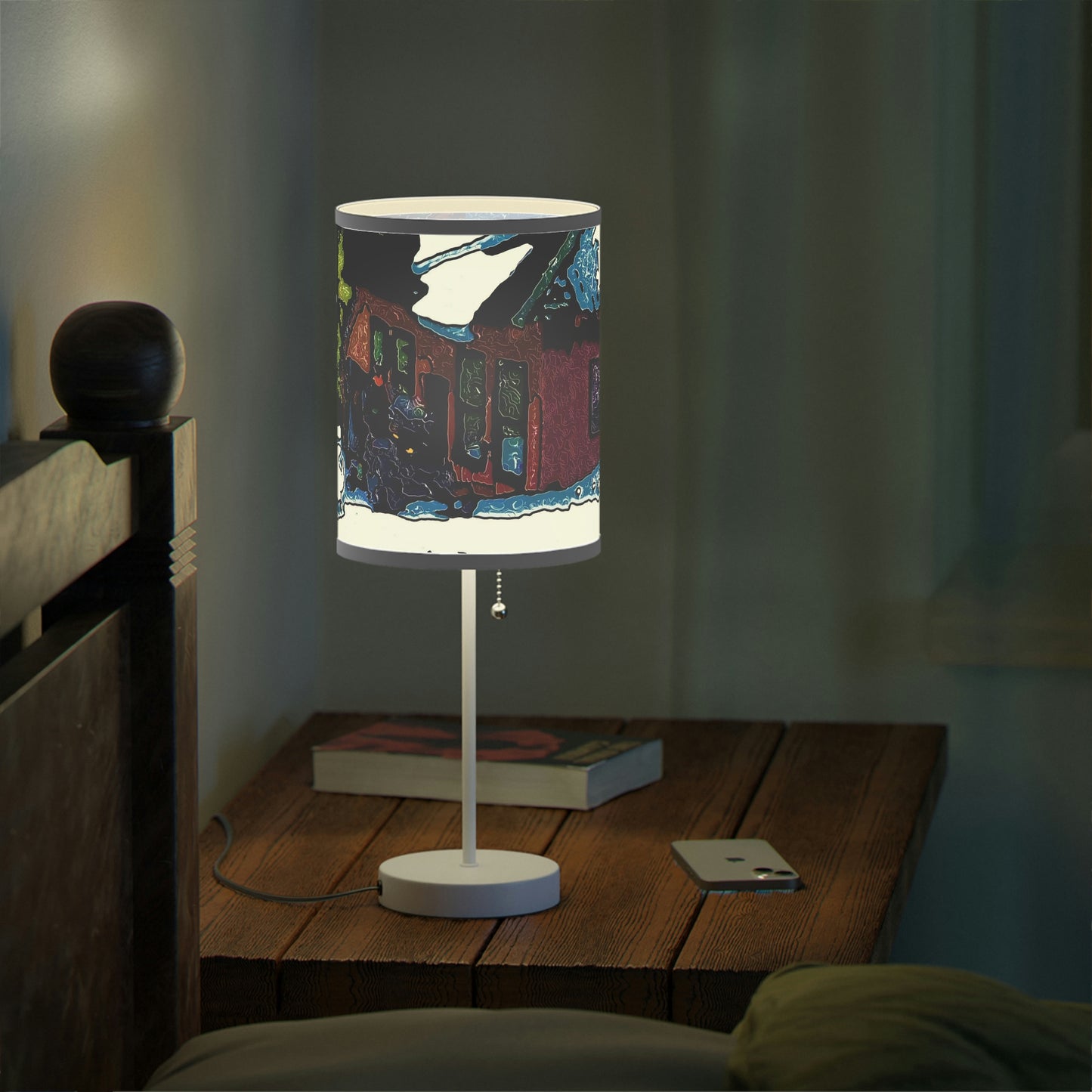 Lamp on a Stand, US|CA plug ... "A Rider Passeth-Through-It" ... Colors Galore & A Bit Of Impressionism ... Original Works. Winter 2021. Central Idaho. Rendering Time: 12 Hours ...