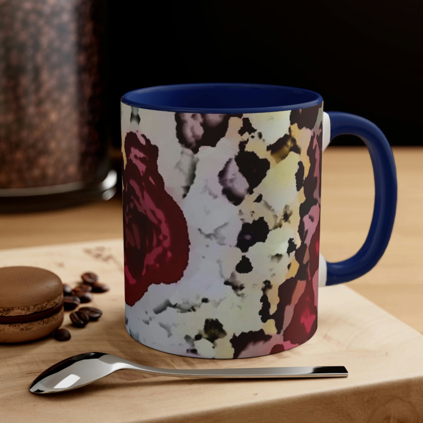 Accent Coffee Mug, 11oz ... "A Friendly Flower" ... Pointsettia 'Pointing' ... Original Works ... (Supplied Photograph) ...