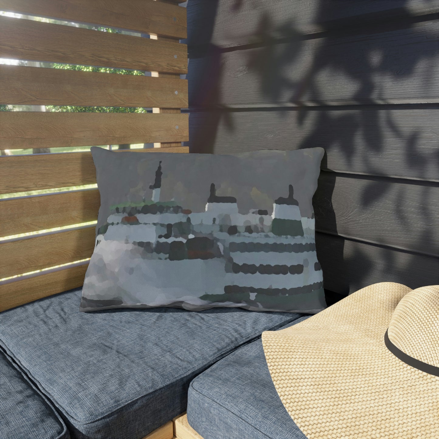 Outdoor Pillows ... WADOT Ferry Crossing ... "A Very Rough Day" ... Mulkiteo Route ... Family Archives ... Early 1990's' ... Original Works ...