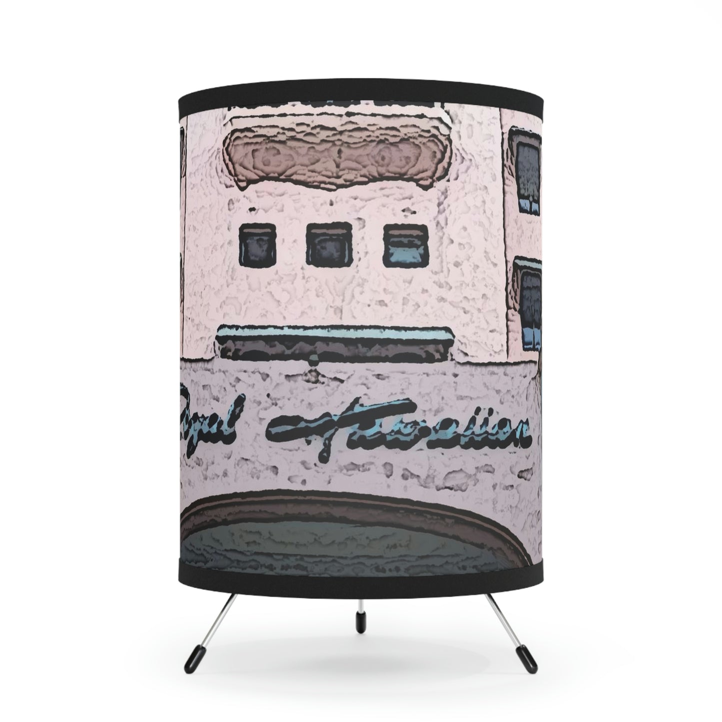Tripod Lamp with High-Res Printed Shade, US\CA plug ...  "La Grande Entree" At: 'The Pink Palace' ... The Royal Hawai'ian ... Honolulu, HI ... '27Oct2014' ... Original Works ...