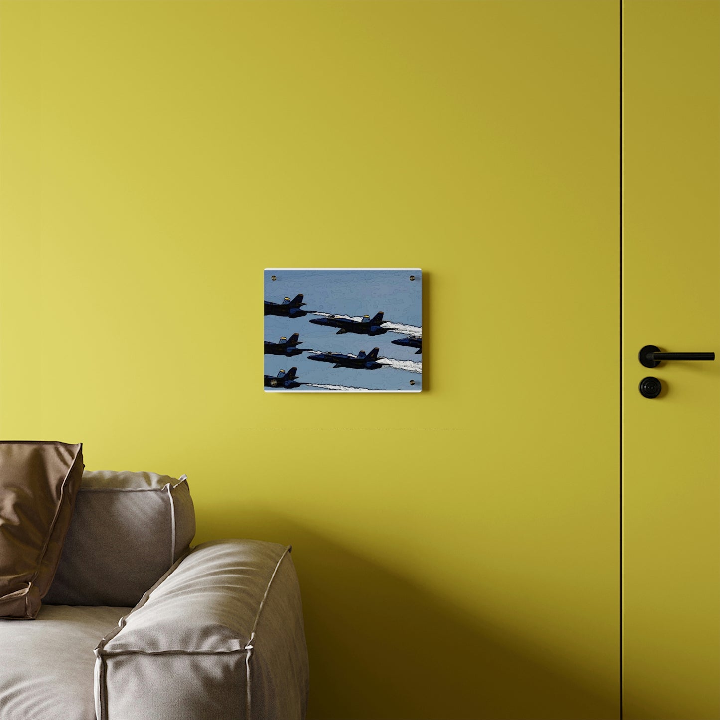Acrylic Wall Art Panels ... Seattle Seafair ..."Blue Angels Run Over Lake Washington" ... Circa Mid 1980's ... Dr FJ Holt ... Original Works ...