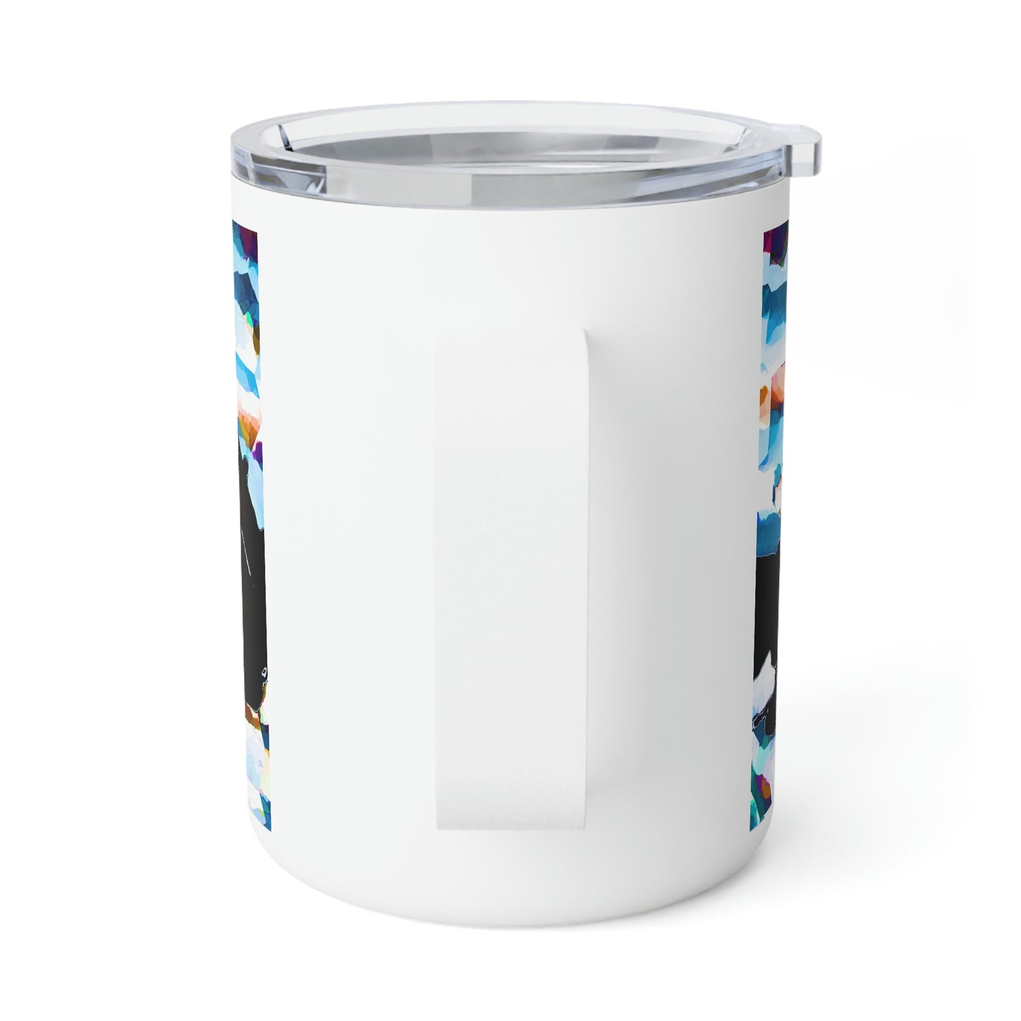 Insulated Coffee Mug, 10oz ... After An Intense Snow Storm ... 'Digging Out' ... A Vehicle & Cabin "In The Mountains" ... March 2023 ... Original Works ...