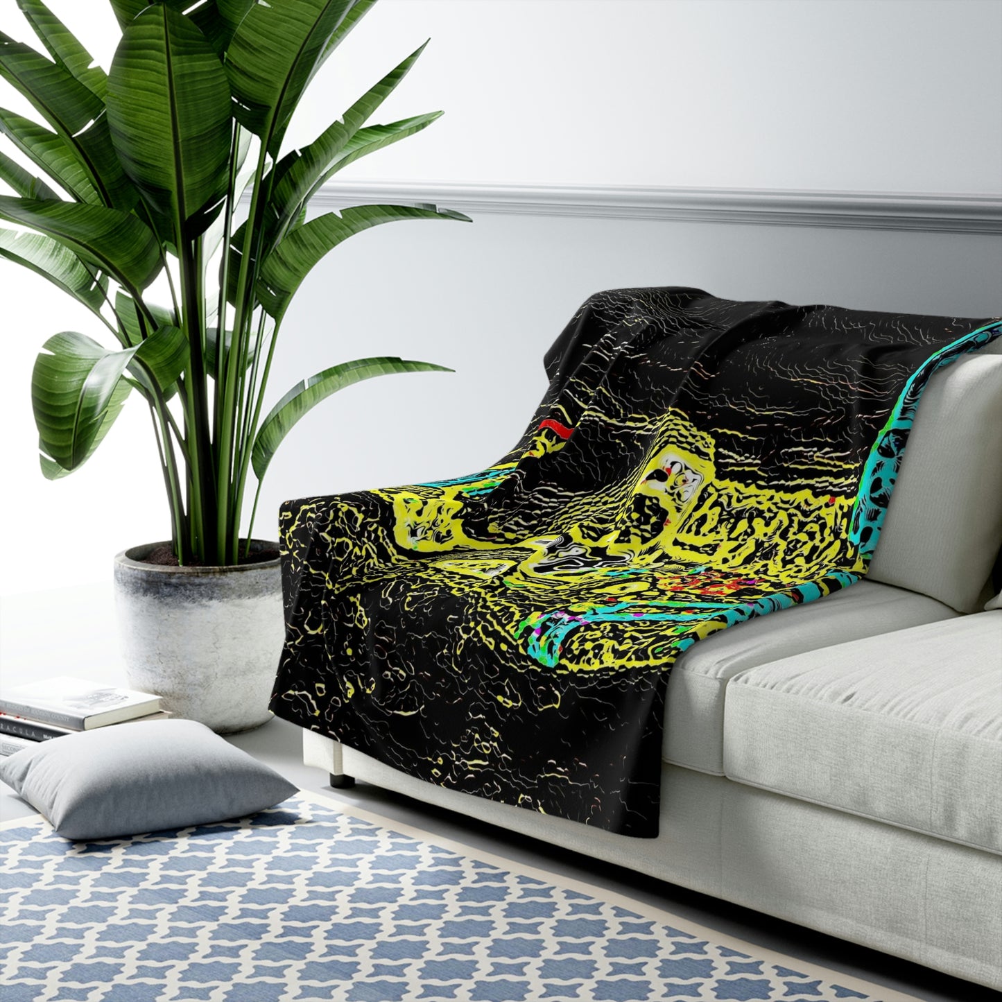 Sherpa Fleece Blanket ...  "Snow Vehicle In Snow Storm At-Rest" ... Circa 12Mar23 ... Central Idaho ... 18-Hours Rendering Time: Original Works ...