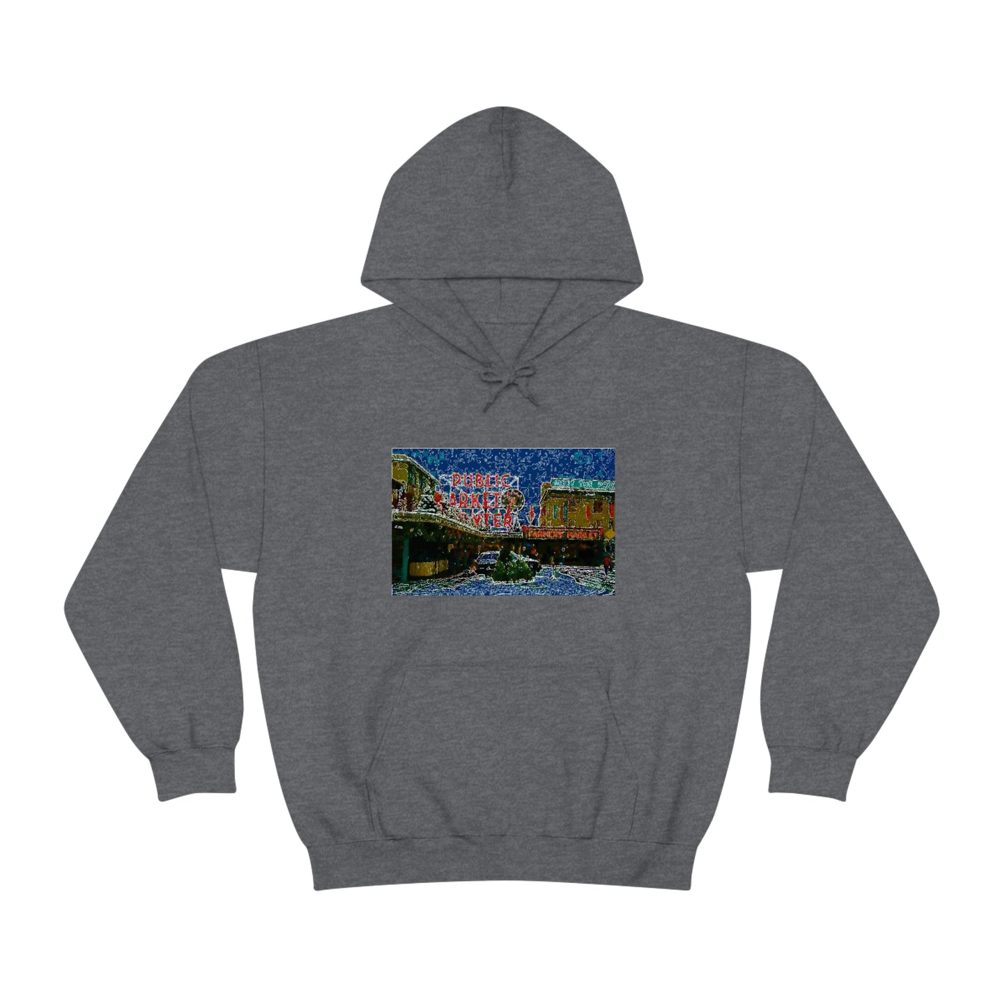 Unisex Heavy Blend™ Hooded Sweatshirt ... Pike Place Market: 'The Public Market', Seattle, Washington. Circa Fall 2013 ...