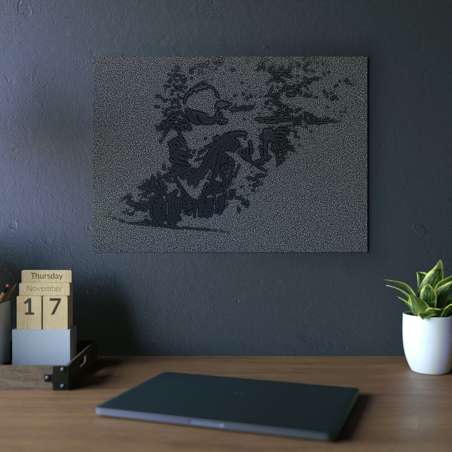 Aluminum Composite Panels ... The Hunter ... "Narows His Sights & Fires" ... April 2022 ... Central Idaho ... Original Works ...