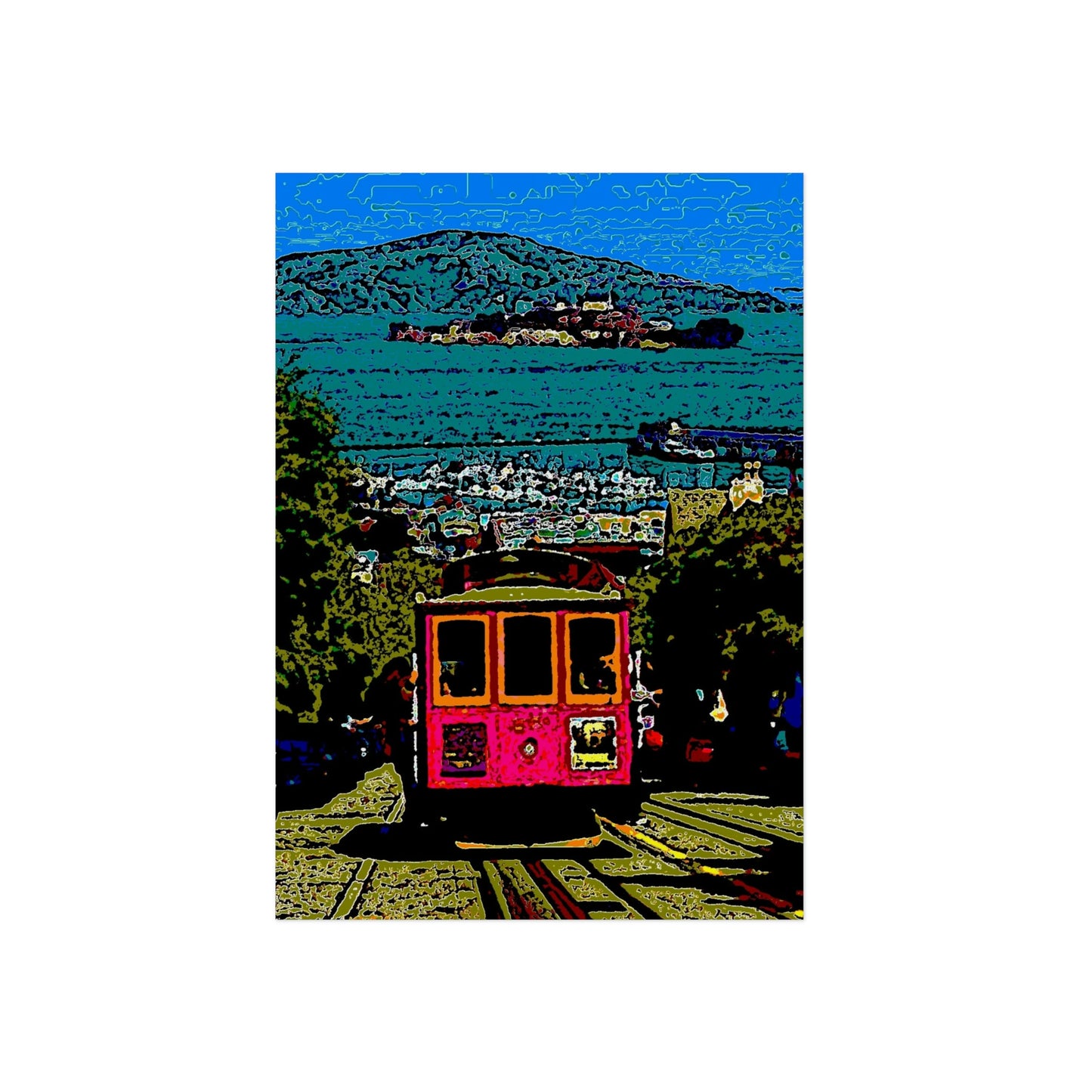 Aluminum Composite Panels ... San Francisco ... 'A Rice-A-Roni-Treat' ... Family Archives ... Cable Car Descends Hill Towards Alcatraz Island ... Original Works ...