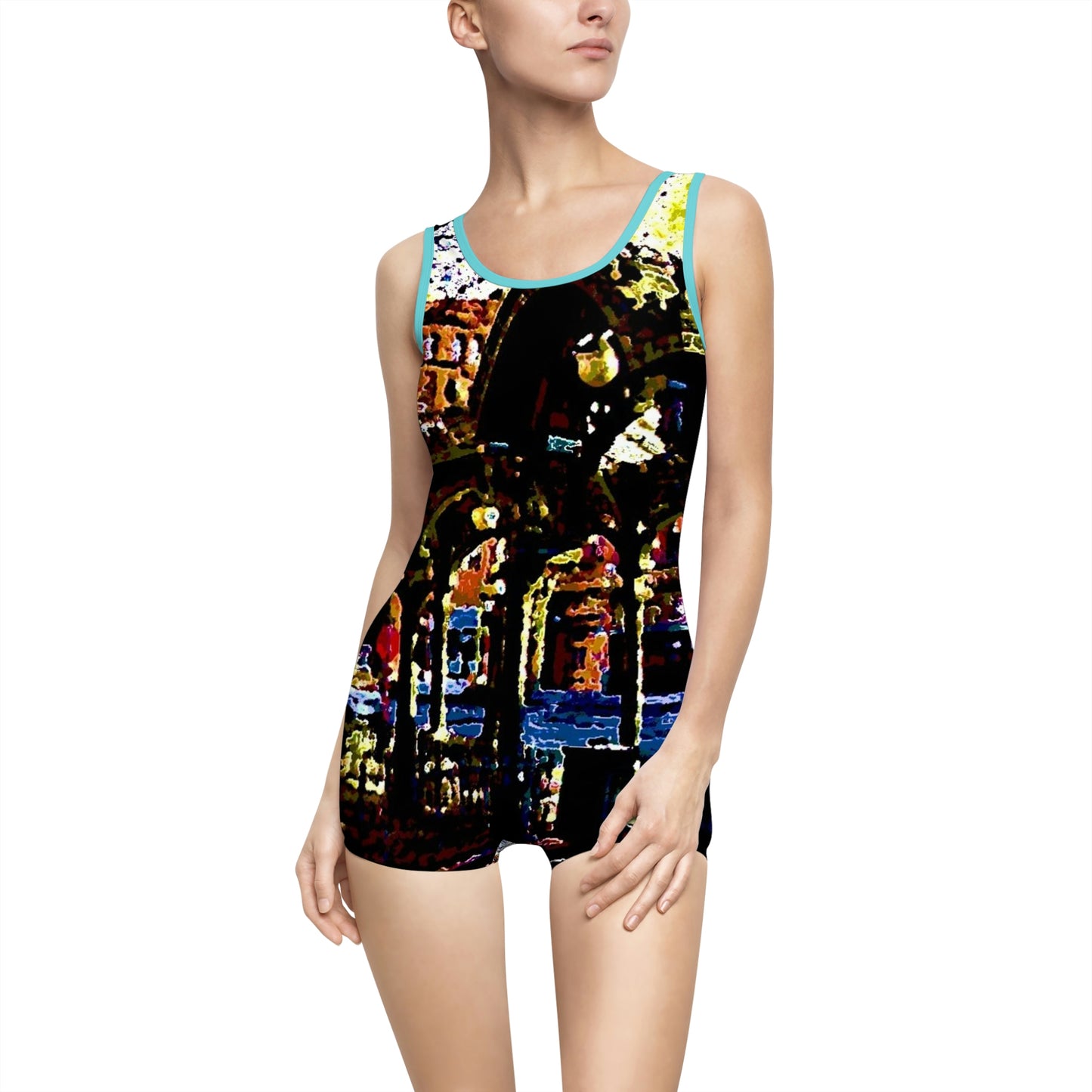 Women's Vintage Swimsuit ... A Very Fine Place To Meet ... To Catch The Bus ... 'To Find A Friend' .. Just-To-Hangout ... Dr FJHolt Base Photo ... Original Works ...