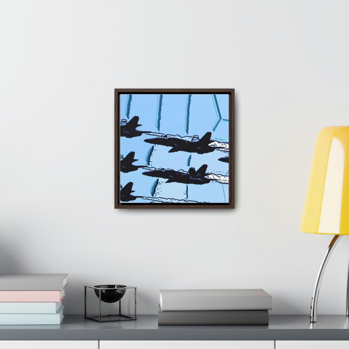 Gallery Canvas Wraps, Square Frame ... Seattle Seafair ..."Blue Angels Run Over Lake Washington" ... Circa Mid 1980's ... Dr FJ Holt ... Original Works ...