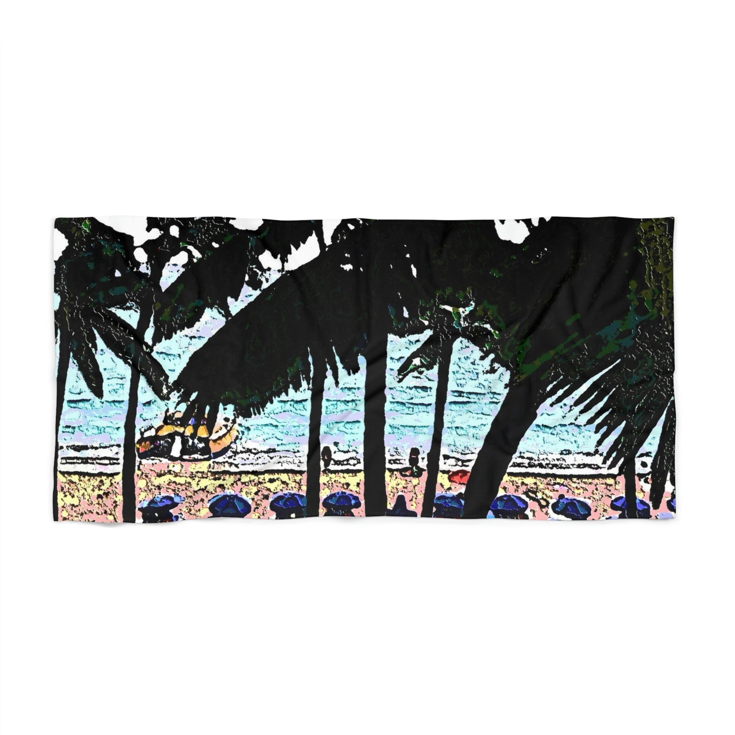 Beach Towel ... "A Beautiful Beach Amongst The Palms" ... The Outrigger Waikiki, Honolulu, Oahu ... Original Works ...
