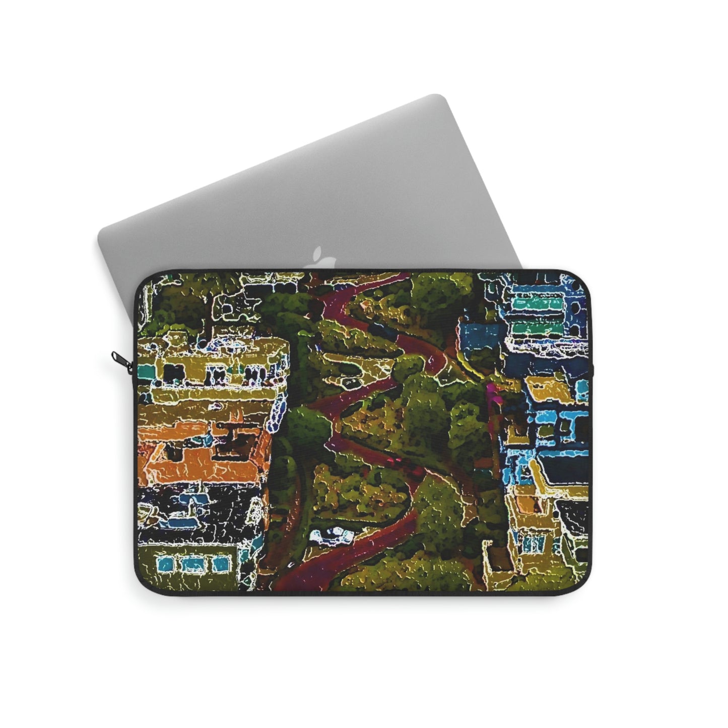 Laptop Sleeve ... A Crazy Street ... 'Eight Winding Curve-Switchbacks' ... "Lombard Street, San Francisco, CA' ... Family Archives: 1970's ... Original Works ...