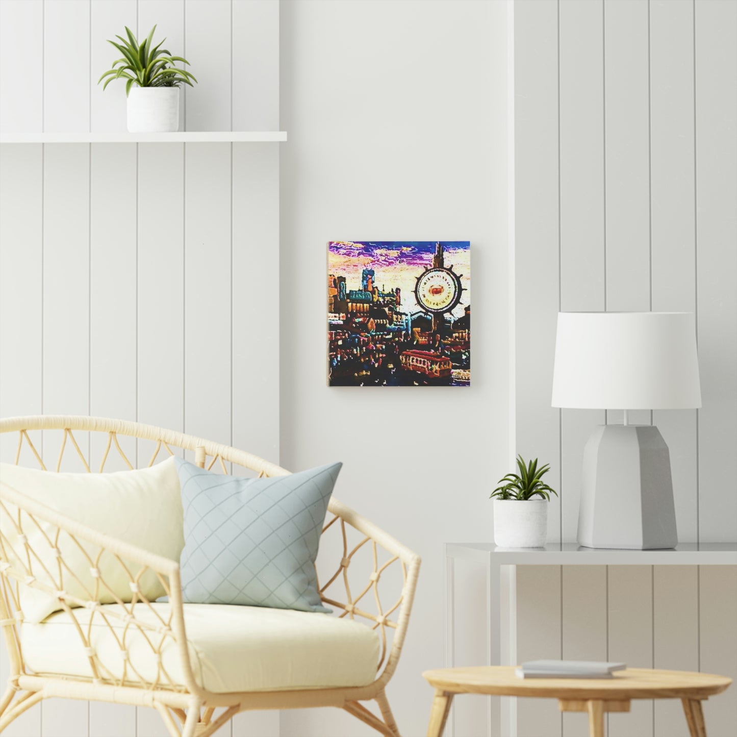 Wood Canvas ... "No.9 Fishermen's Grotto - Fishermen's Wharf, SF, California" ... Family Archives: 1970's ... Original Works ...