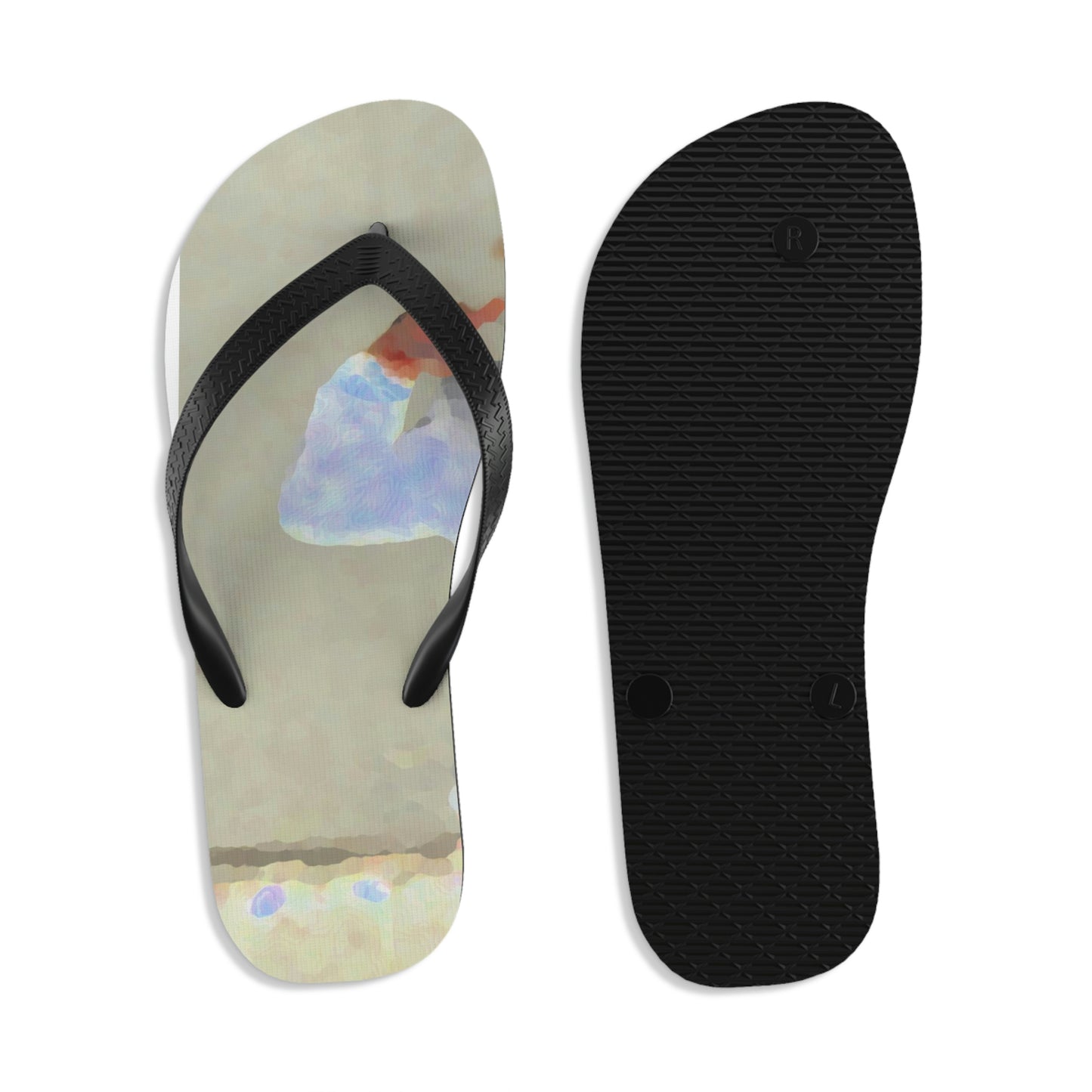 Unisex Flip-Flops ... "Here's To You Friends & Associates" ... Geting-Er-Done ... Idaho / Washington Border (Lewiston, ID - Clarkston, WA) ... Original Works: Rendering Time: 8 Hours ...