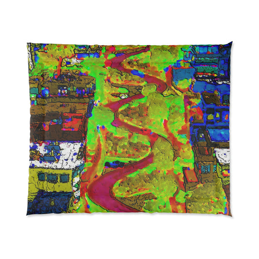 Comforter ... A Crazy Street ... 'Eight Winding Curve-Switchbacks' ... "Lombard Street, San Francisco, CA' ... Family Archives: 1970's ... Original Works ...
