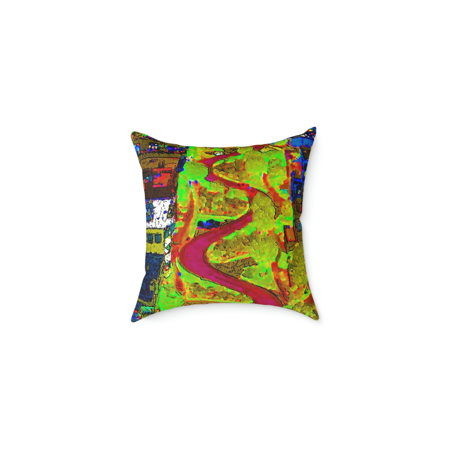 Spun Polyester Pillow ... A Crazy Street ... 'Eight Winding Curve-Switchbacks' ... "Lombard Street, San Francisco, CA' ... Family Archives: 1970's ... Original Works ...