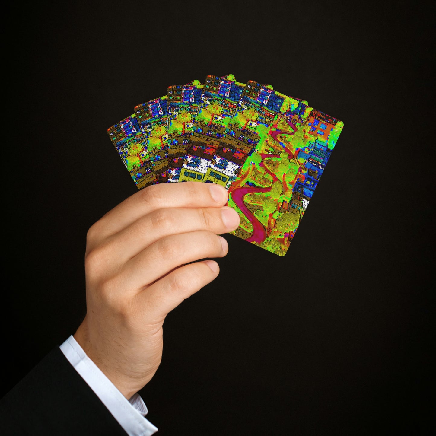 Custom Poker Cards ... A Crazy Street ... 'Eight Winding Curve-Switchbacks' ... "Lombard Street, San Francisco, CA' ... Family Archives: 1970's ... Original Works ...