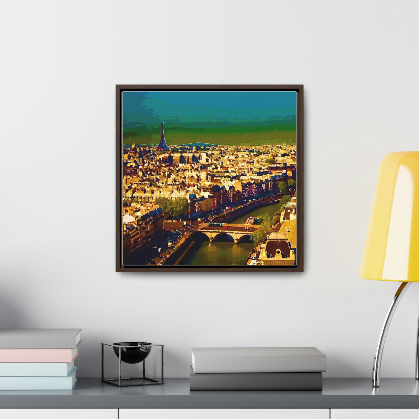 Gallery Canvas Wraps, Square Frame ... Au Paris ... "Along The River Seine" ... Barbara Joan Bonnel-Holt: 1972 ... Original Works ...