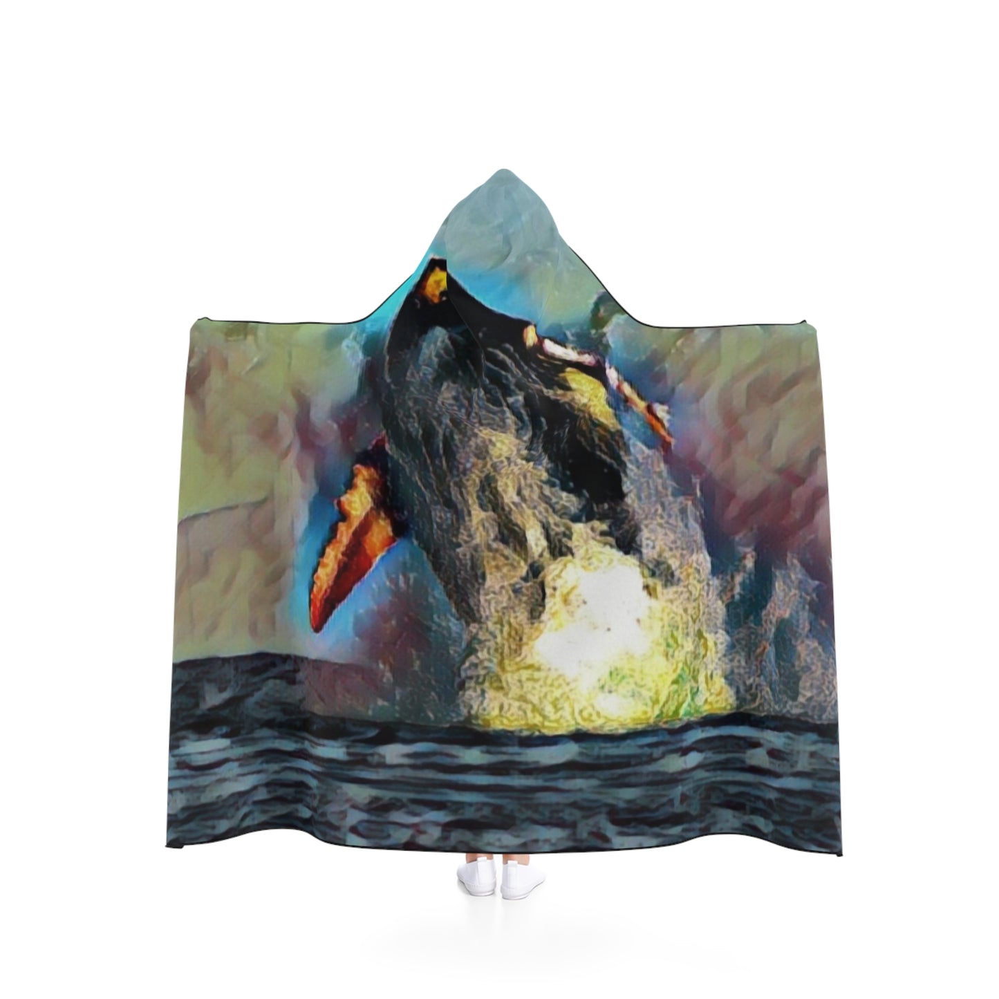Hooded Blanket ...An Extraordinary Humpback Breach ... 'With Explosive Energy' ... Family Archives (KPH) ... Circa: 21st Century. Maui, HI ... Original Works ...