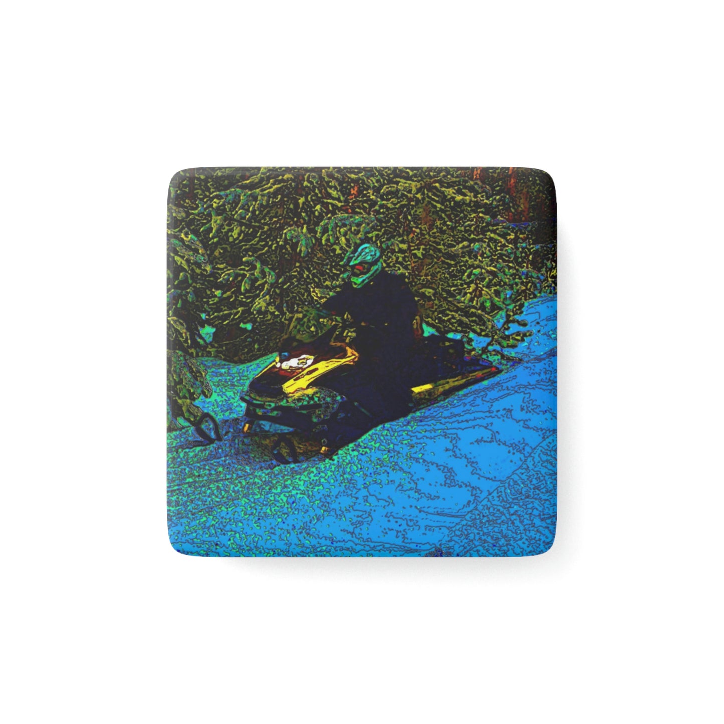 Porcelain Magnet, Square ... Yep ... "Another Day ... Riding Through The Wilderness ... " ... February 2023 ... Original Works ...