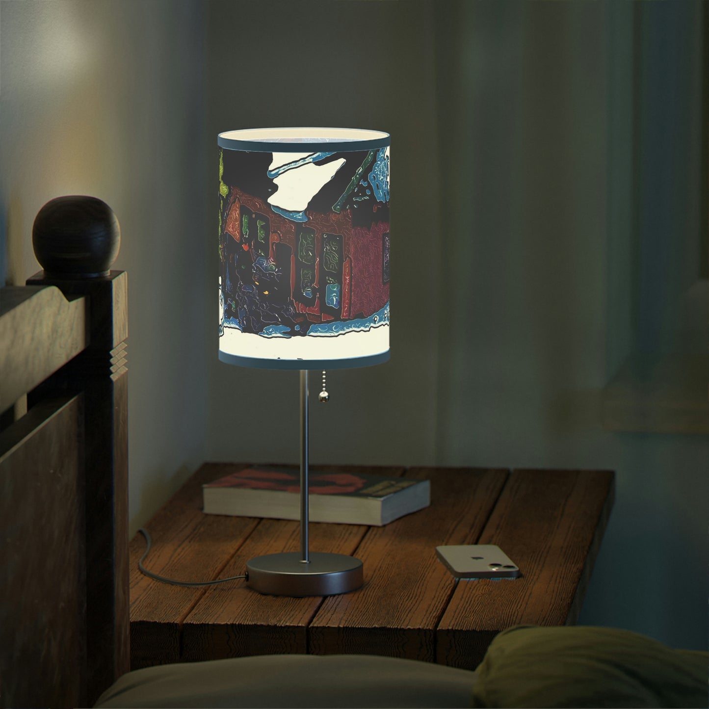 Lamp on a Stand, US|CA plug ... "A Rider Passeth-Through-It" ... Colors Galore & A Bit Of Impressionism ... Original Works. Winter 2021. Central Idaho. Rendering Time: 12 Hours ...