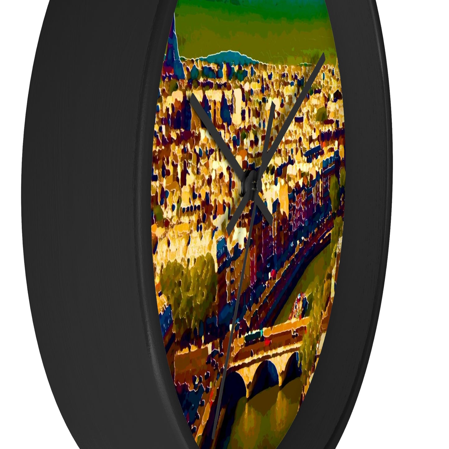Wall clock ... Au Paris ... "Along The River Seine" ... Barbara Joan Bonnel-Holt: 1972 ... Original Works ...
