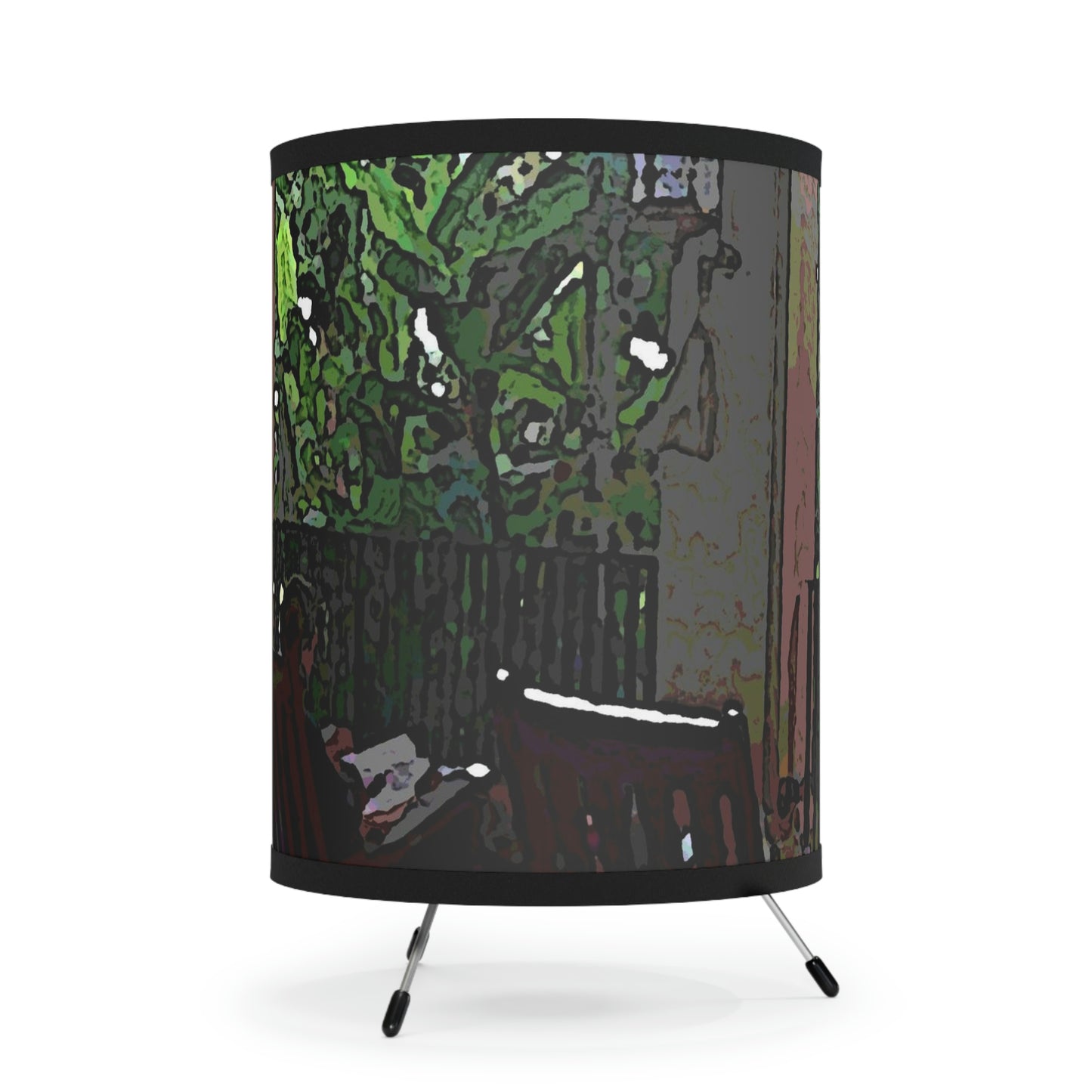 Tripod Lamp with High-Res Printed Shade, US\CA plug ... Lanai & Rocking Chairs At: 'The Pink Palace' ... The Royal Hawai'ian ... Honolulu, HI ... '27Oct2014' ... Original Works ...