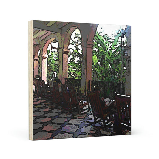 Wood Canvas ...  Lanai & Rocking Chairs At: 'The Pink Palace' ... The Royal Hawai'ian ... Honolulu, HI ... '27Oct2014' ... Original Works ...