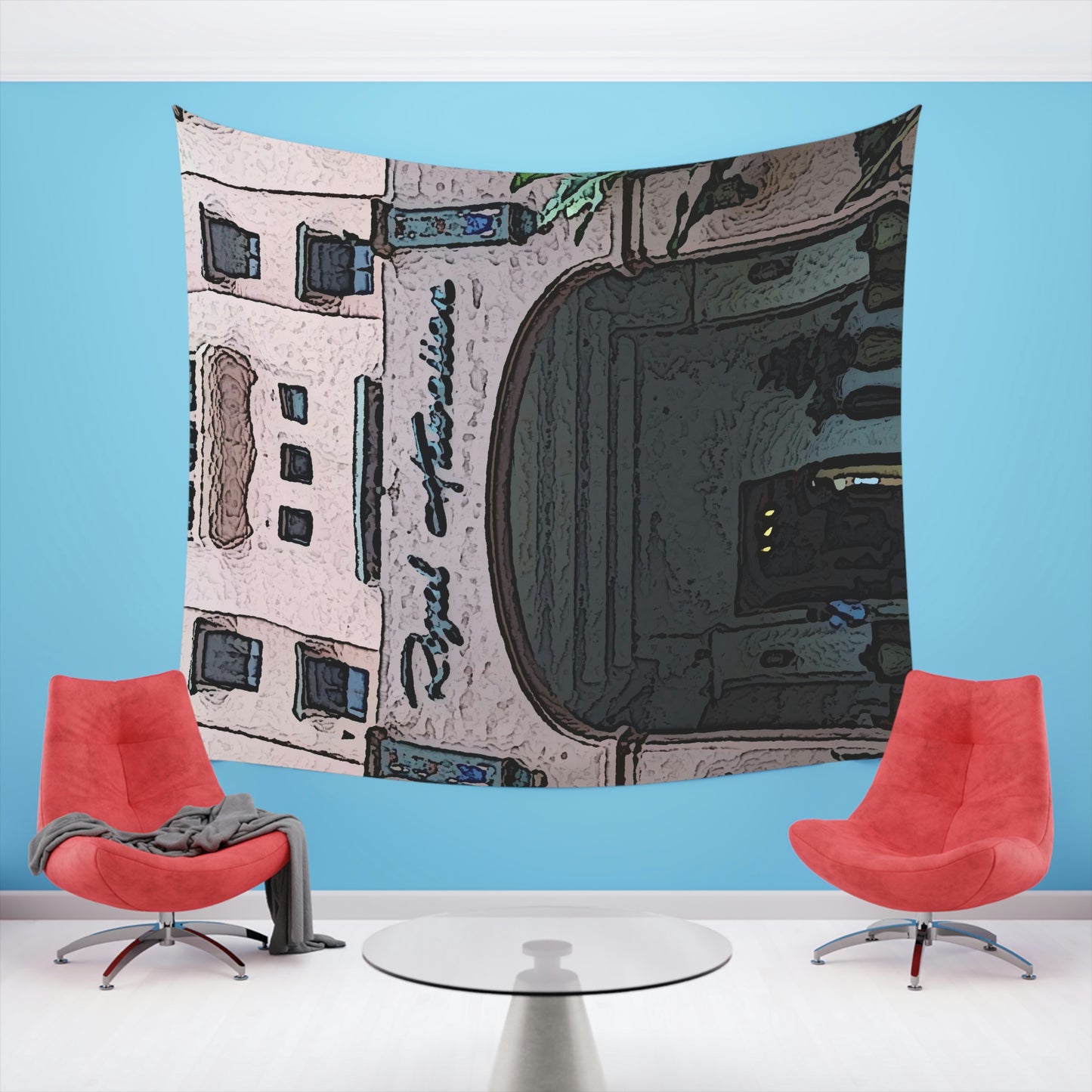 Printed Wall Tapestry ...  "La Grande Entree" At: 'The Pink Palace' ... The Royal Hawai'ian ... Honolulu, HI ... '27Oct2014' ... Original Works ...