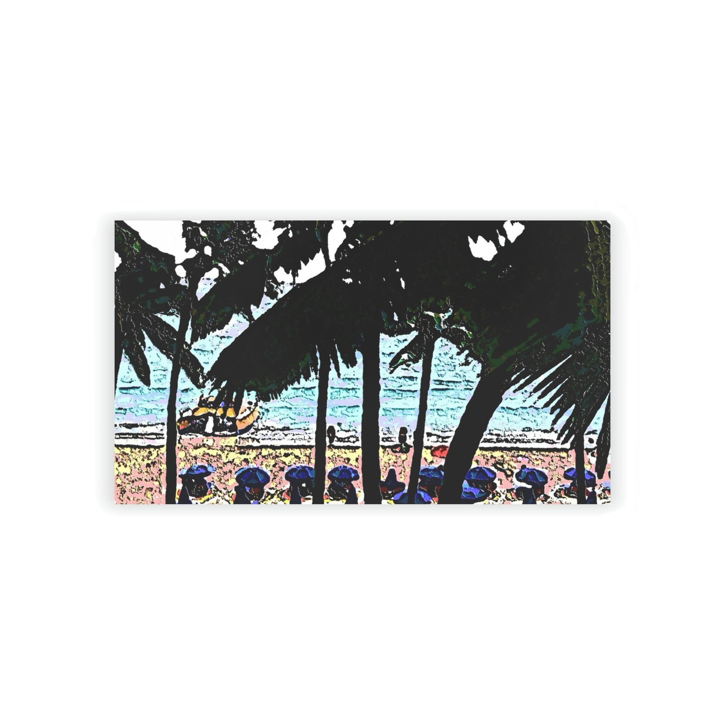 Business Cards ...  "A Beautiful Beach Amongst The Palms" ... The Outrigger Waikiki, Honolulu, Oahu ... Original Works ...