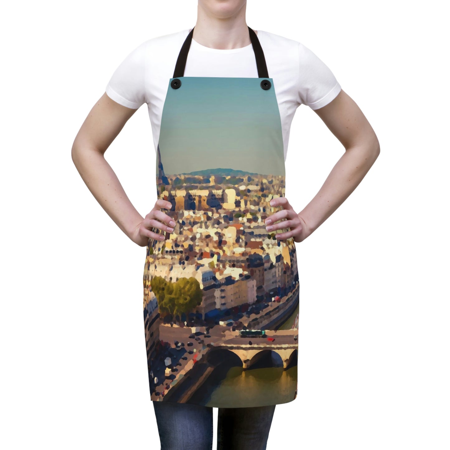 Apron ... Au Paris ... "Along The River Seine" ... Barbara Joan Bonnell-Holt: 1972 ... Original Works ...