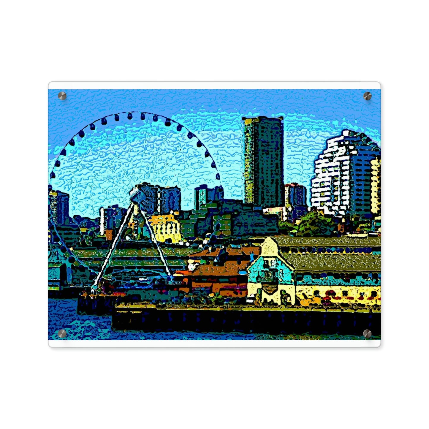 Acrylic Wall Art Panels ... That Classic Wheel ... 'Seattle's Wheel' ... & An Old Classic Waterside Vendors ...  'Family Archives' ... Original Works ...