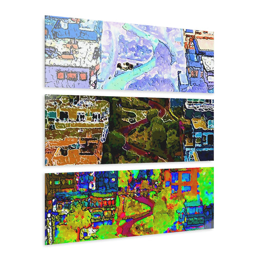 Acrylic Prints (Triptych) ... A Crazy Street ... 'Eight Winding Curve-Switchbacks' ... "Lombard Street, San Francisco, CA' ... Family Archives: 1970's ... Original Works ...
