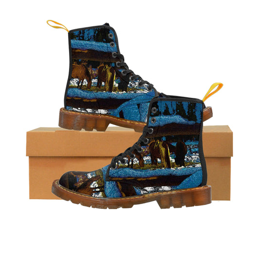 Women's Canvas Boots ...  A Horse ... A Saddle ...  Foraging Through The Snow ...  An_Asses 'Cry' ... Central Idaho, November 2022 ...  Original Works ..