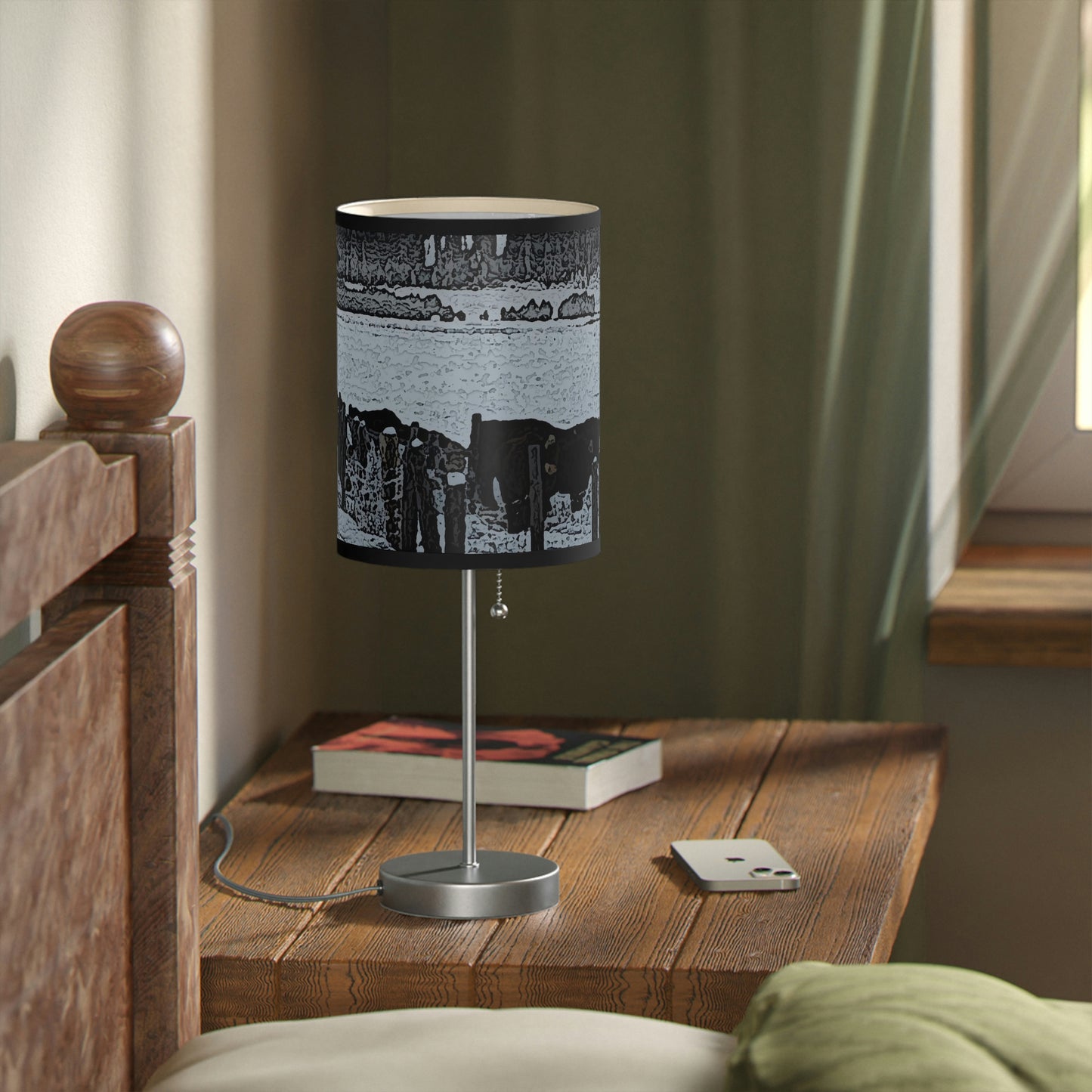 Lamp on a Stand, US|CA plug ... A Quiet Morning ... "Along The Red River & Nature Preserve Plateau" ... Jan23 ... Original Works ...