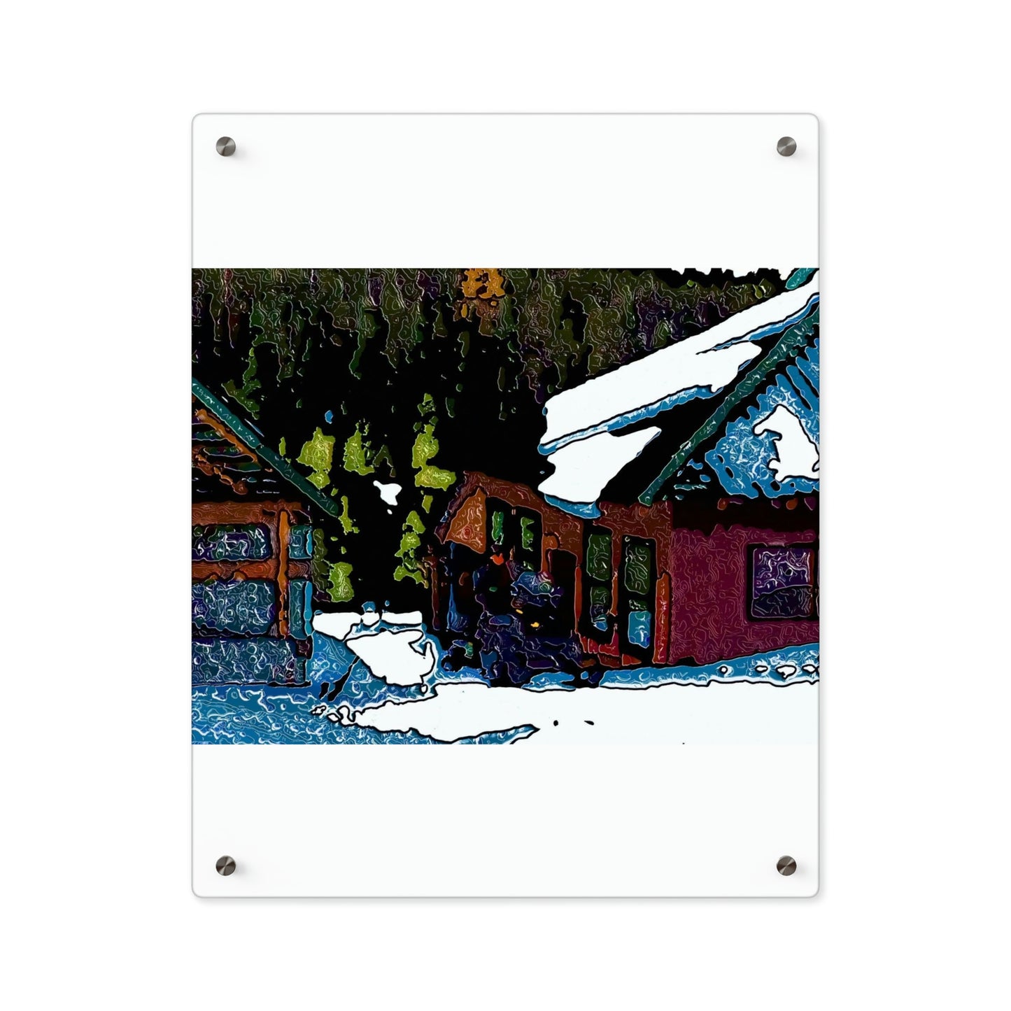 Acrylic Wall Art Panels ... "A Rider Passeth-Through-It" ... Colors Galore & A Bit Of Impressionism ... Original Works. Winter 2021. Central Idaho. Rendering Time: 12 Hours ...
