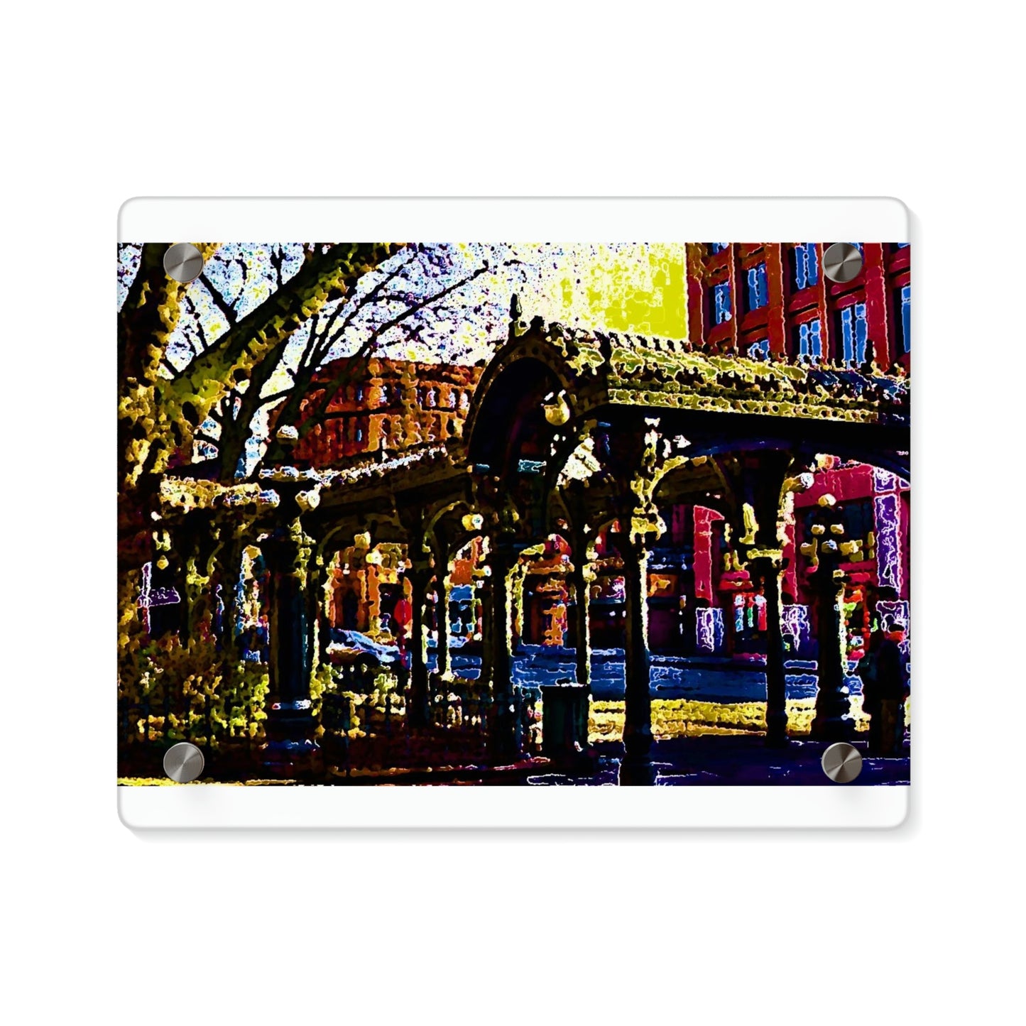 Acrylic Wall Art Panels ... A Very Fine Place To Meet ... To Catch The Bus ... 'To Find A Friend' .. Just-To-Hangout ... Dr FJHolt Base Photo ... Original Works ...