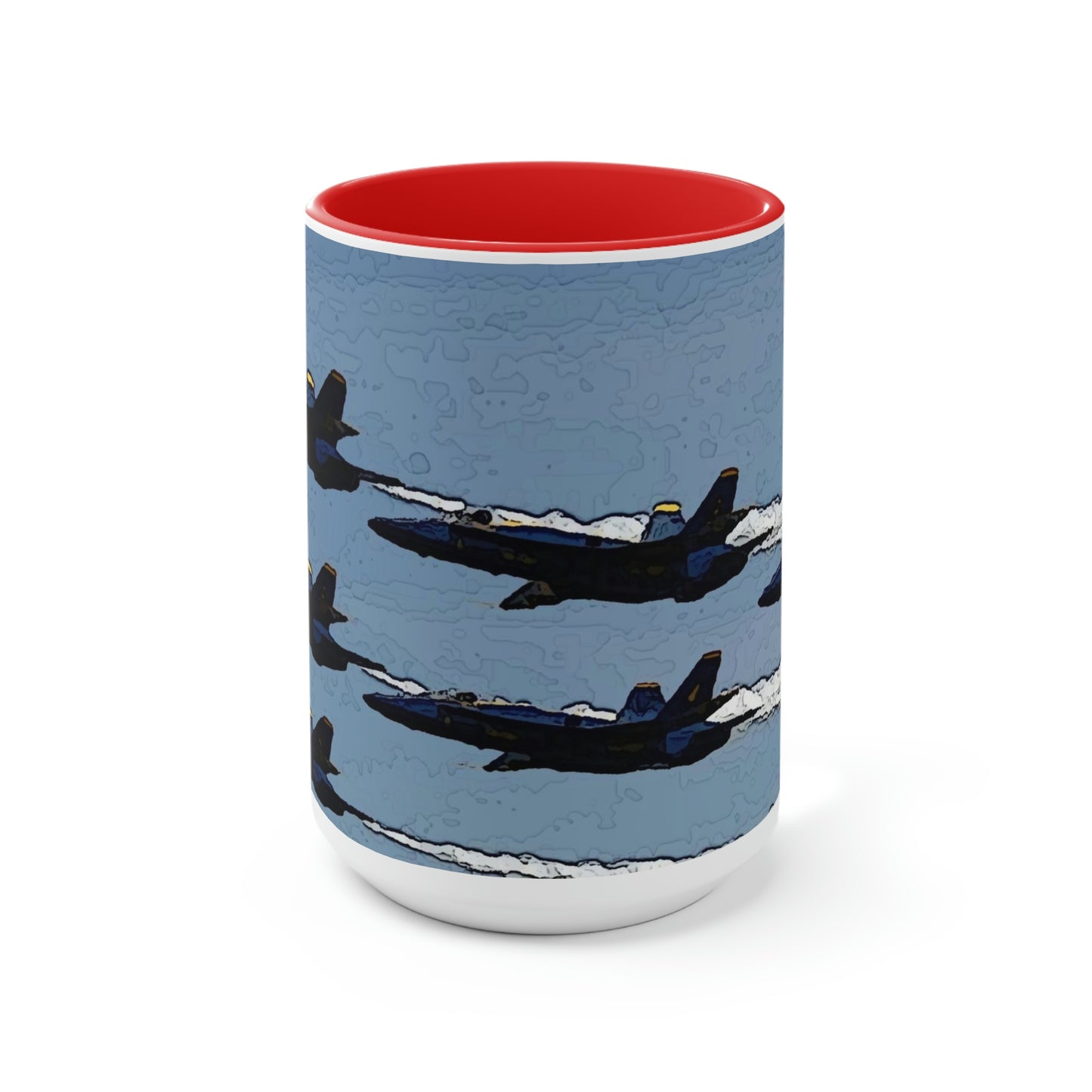 Two-Tone Coffee Mugs, 15oz ... Seattle Seafair ..."Blue Angels Run Over Lake Washington" ... Circa Mid 1980's ... Dr FJ Holt ... Original Works ...