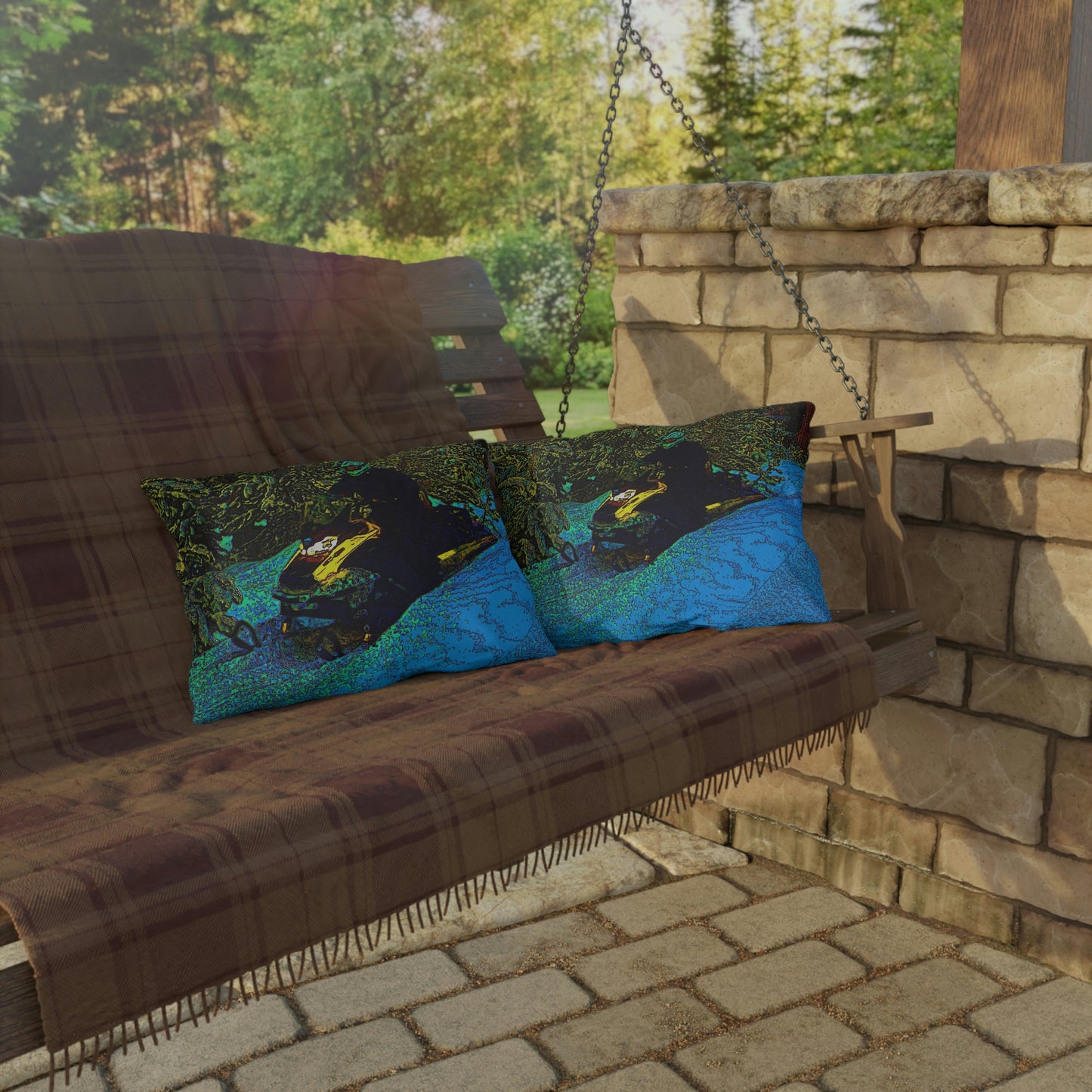 Outdoor Pillow .s ... Yep ... "Another Day ... Riding Through The Wilderness ... " ... February 2023 ... Original Works ...