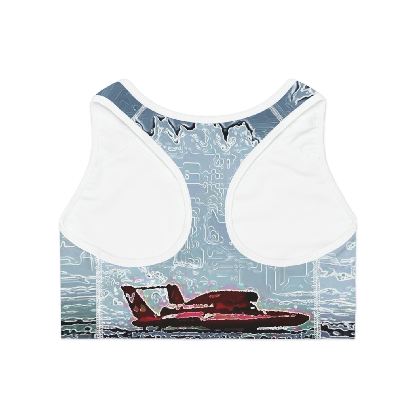 Sports Bra (AOP) ... Seattle Columbia Cup On Lake Washington ... "Dave Wilcox Heads For The Win" ... Associate Gift-Photo ... Original Works ...