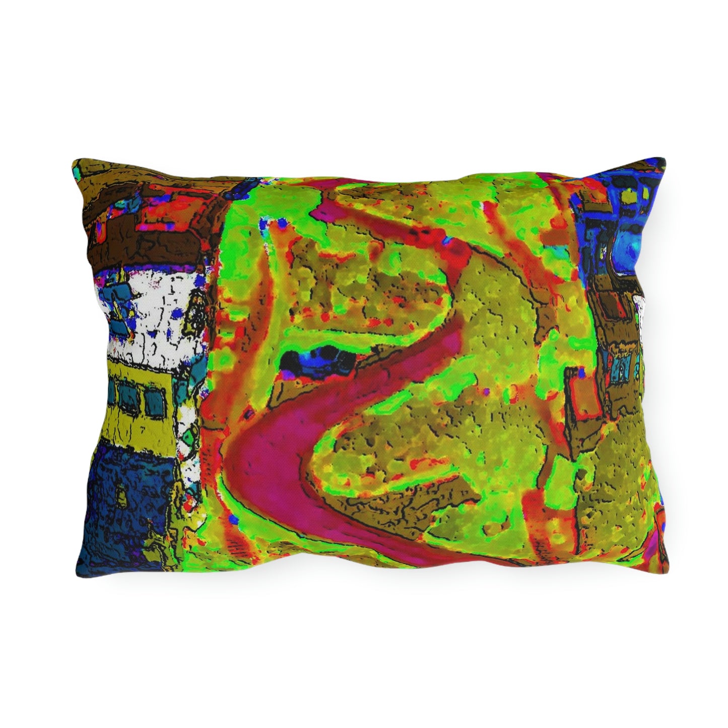 Outdoor Pillows ... A Crazy Street ... 'Eight Winding Curve-Switchbacks' ... "Lombard Street, San Francisco, CA' ... Family Archives: 1970's ... Original Works ...
