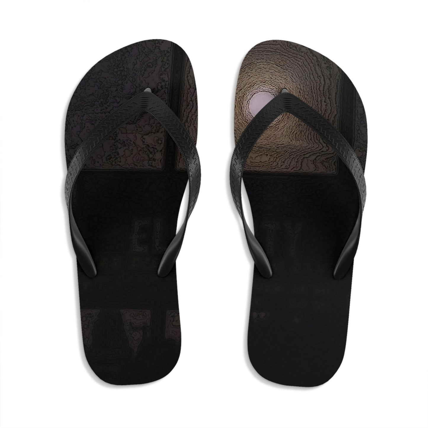 Unisex Flip-Flops ... Car Approaches From The Stern ... Moon Ascendary From The Bow ... "Two Friendly Travellers On A Cold Night Near Elk City" ... C