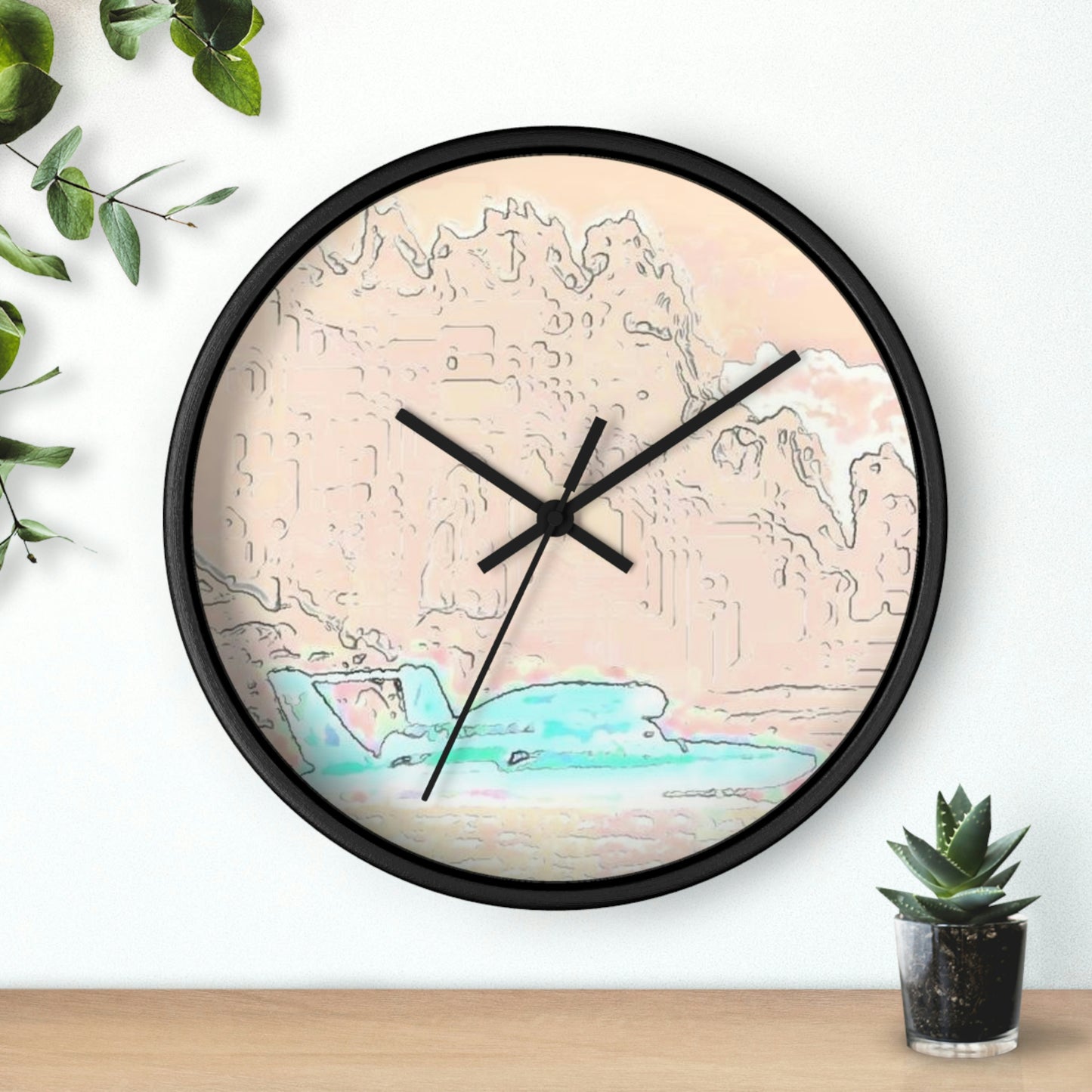 Wall clock ...  Seattle Columbia Cup On Lake Washington ... "Dave Wilcox Heads For The Win" ... Associate Gift-Photo ... Original Works ...