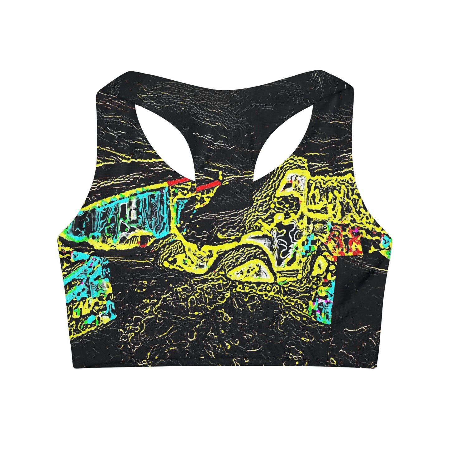 Girls' Swimsuit Crop Top (AOP) ... "Snow Vehicle In Snow Storm At-Rest" ... Circa 12Mar23 ... Central Idaho ... 18-Hours Rendering Time: Original Works ...