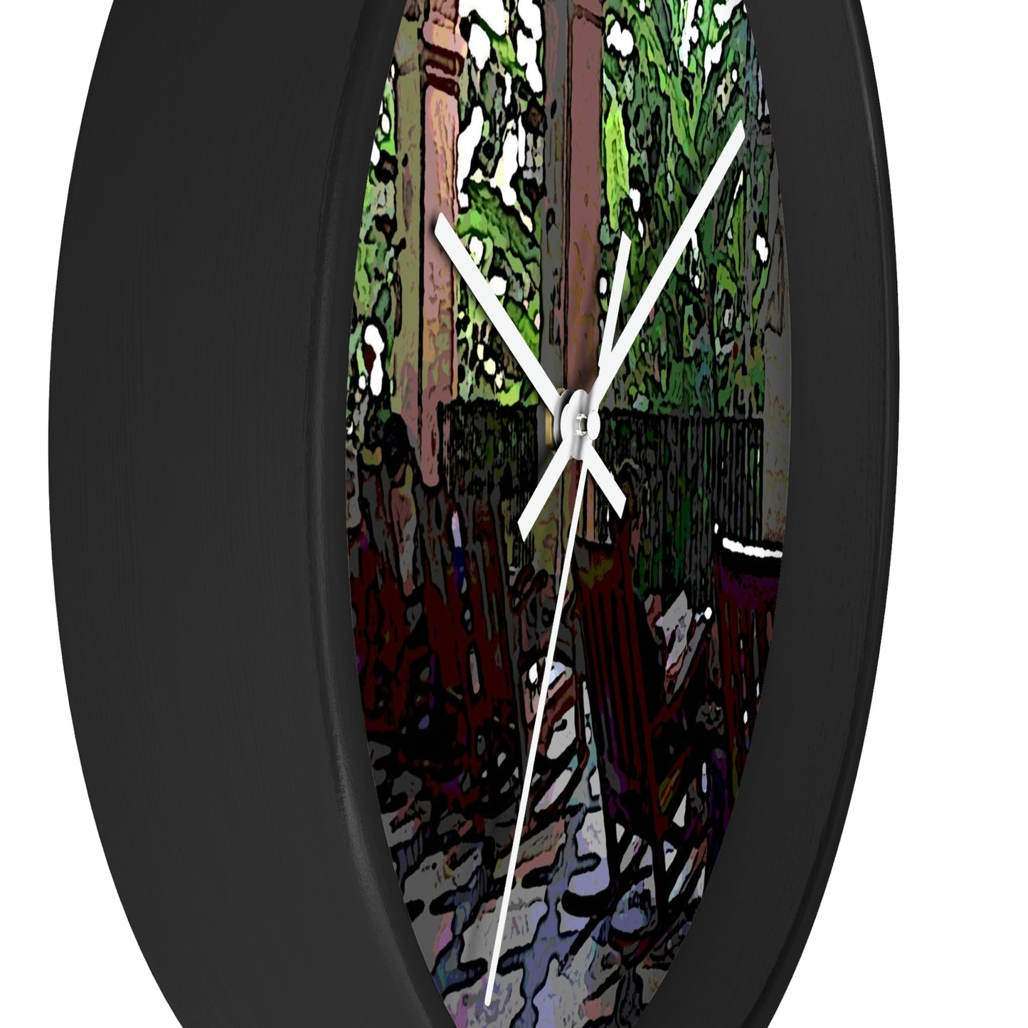 Wall clock ... Lanai & Rocking Chairs At: 'The Pink Palace' ... The Royal Hawai'ian ... Honolulu, HI ... '27Oct2014' ... Original Works ...