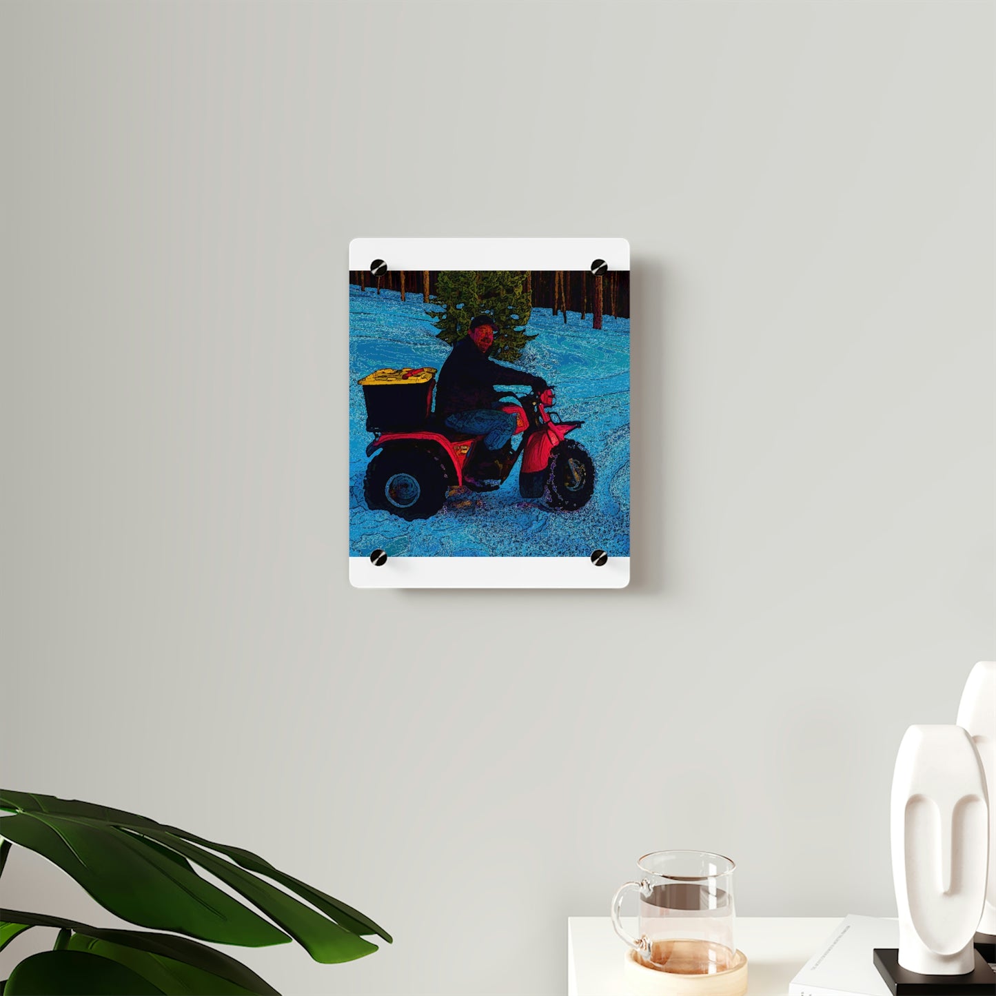Acrylic Wall Art Panels ... There's 2-Wheelin ... There's 4-Wheelin ... 'And-Of-Course' ... "There's 3-Wheelin-In-The-Snow" ...  Original Works ...