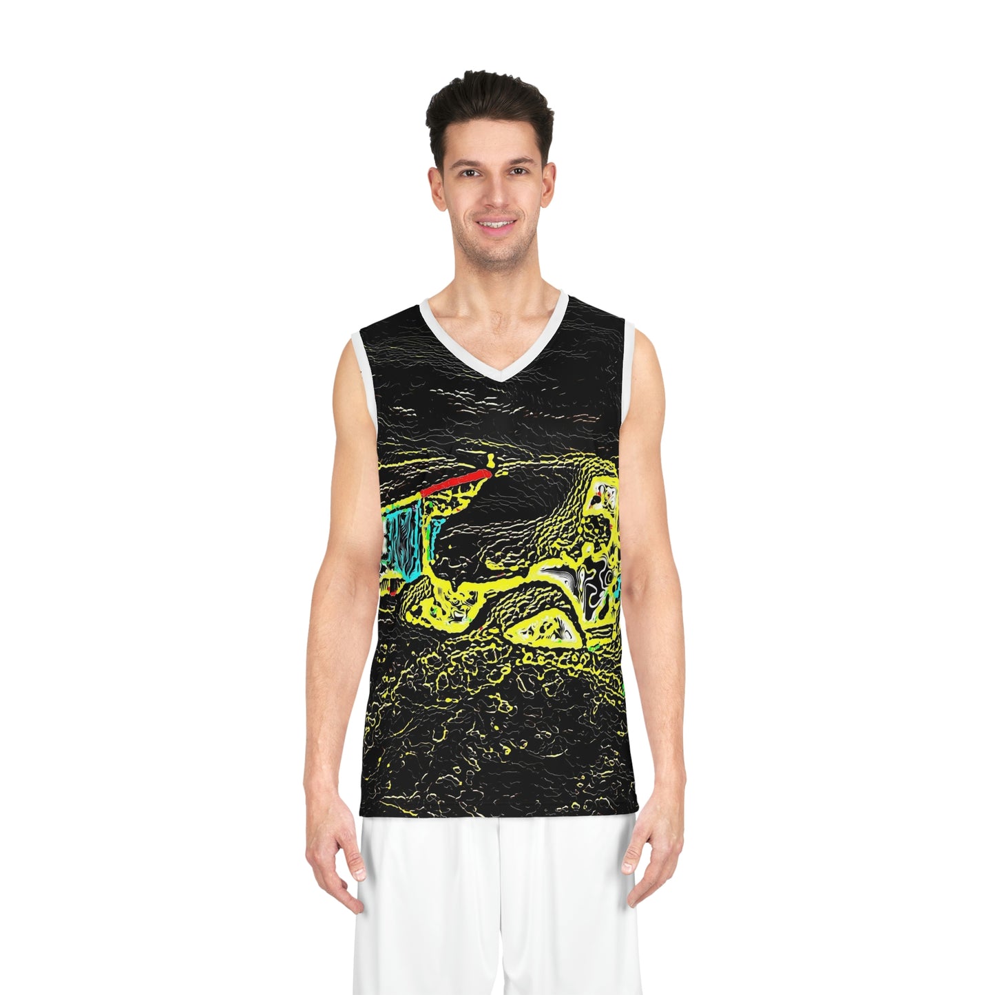 Basketball Jersey (AOP) ... "Snow Vehicle In Snow Storm At-Rest" ... Circa 12Mar23 ... Central Idaho ... 18-Hours Rendering Time: Original Works ...