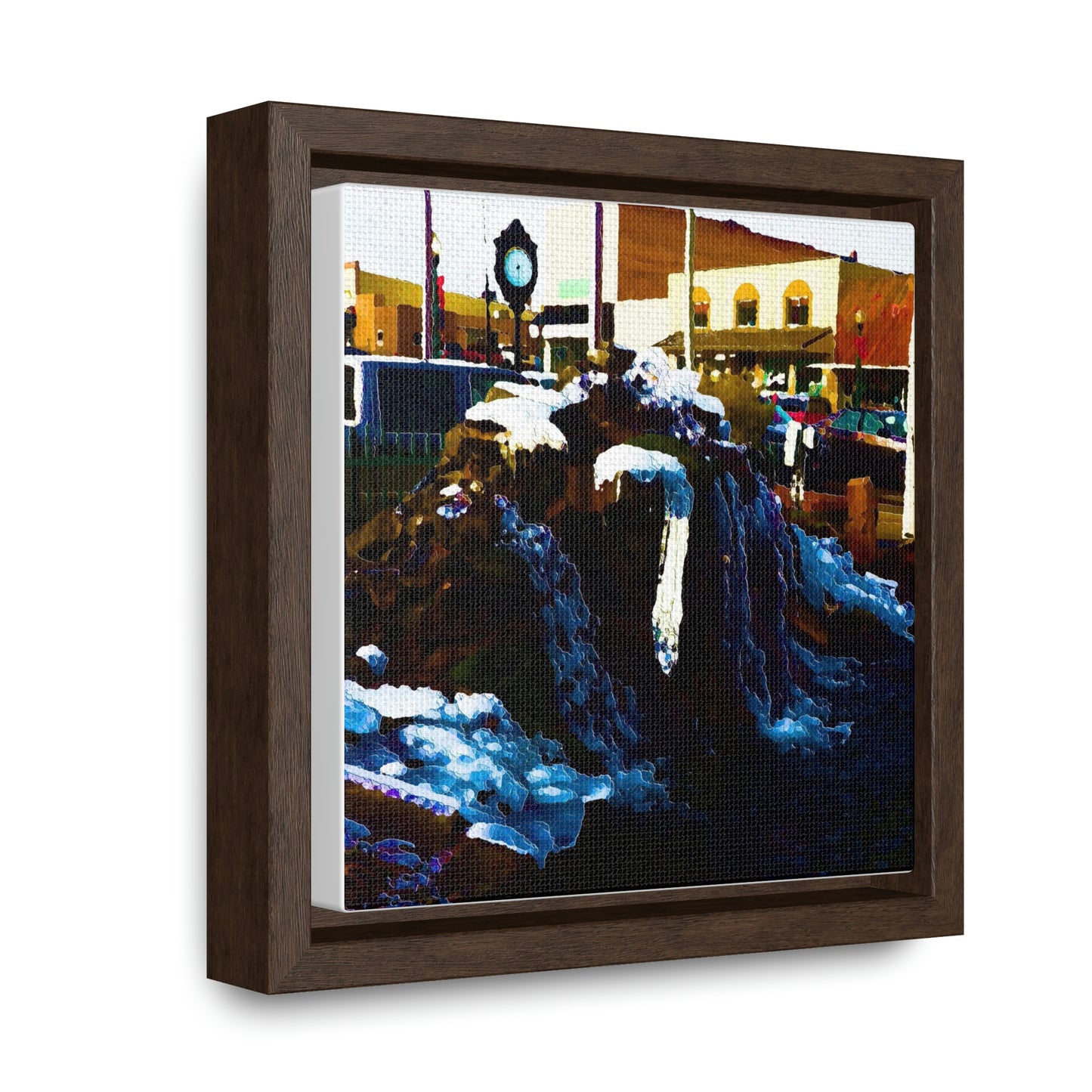 Gallery Canvas Wraps, Square Frame ...  "Ice & Water Sculpted" ... Downtown Grangeville, Idaho ... Adjacent To Irwin Pharmacy ... 5Jan23 ... Original Works ...